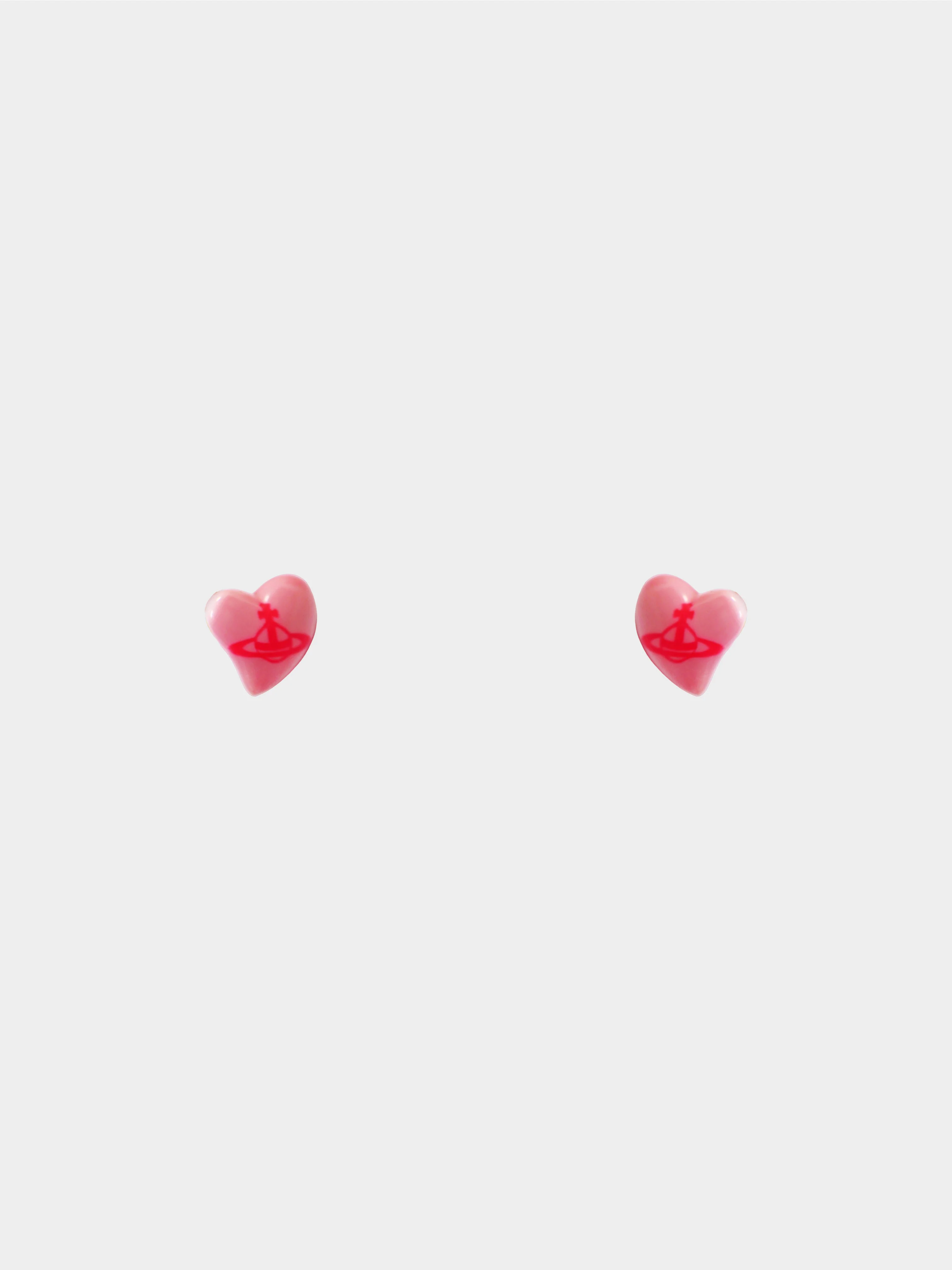 Vivienne Westwood 2000s Pink Orb Heart Earrings