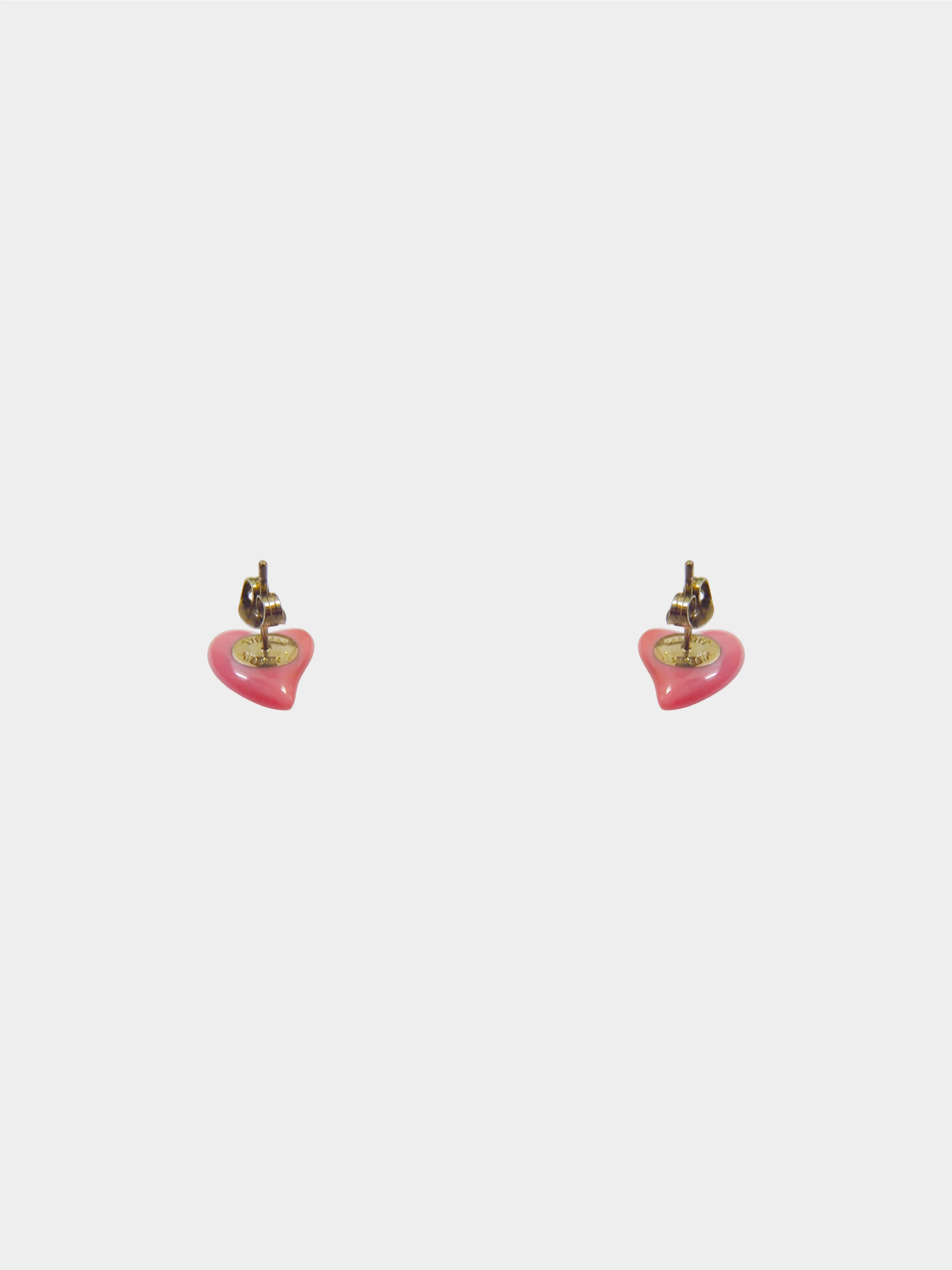 Vivienne Westwood 2000s Pink Orb Heart Earrings - Image 2