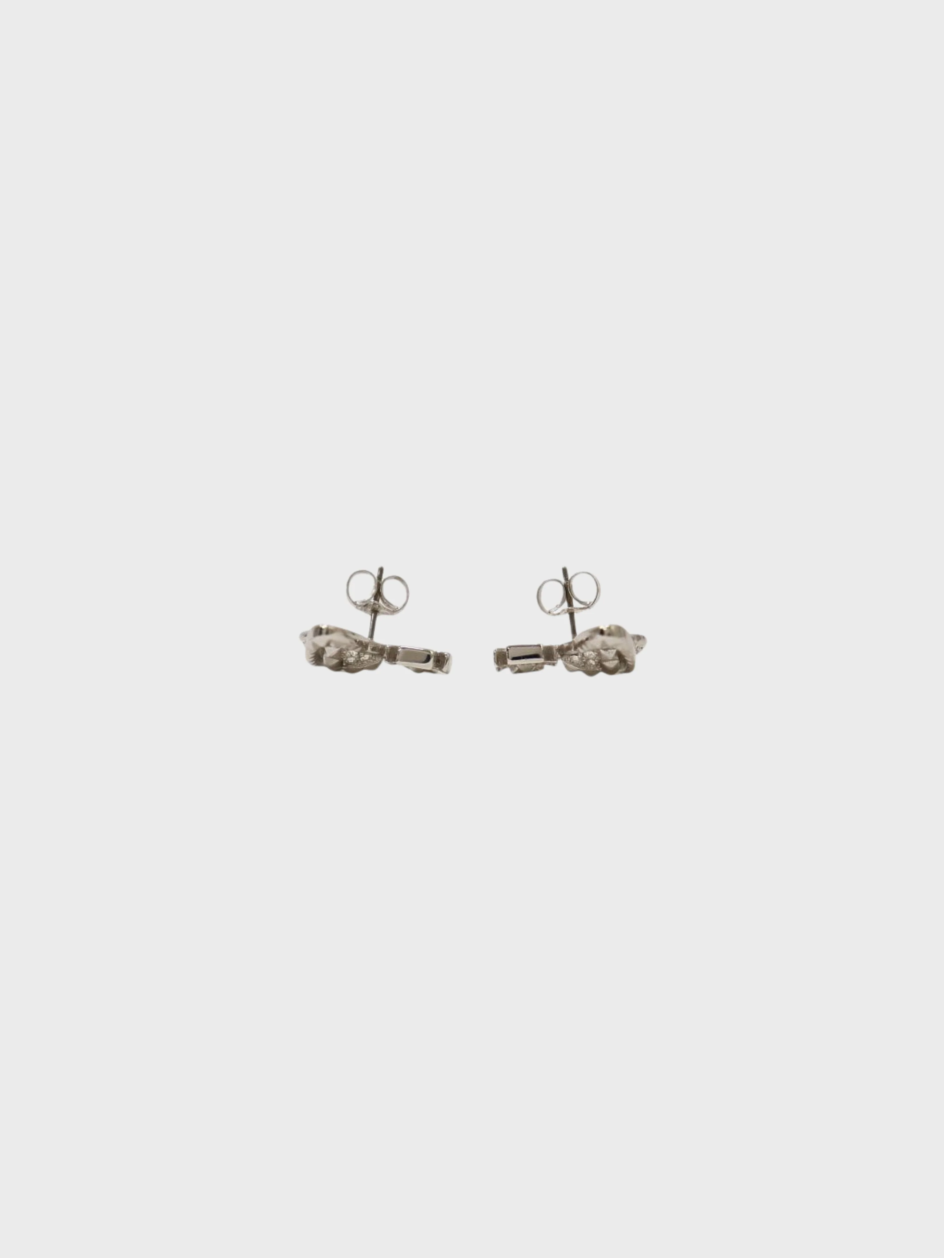 Vivienne Westwood 2000s Silver Plated Metal Rhinestone Orb Earrings - Image 3