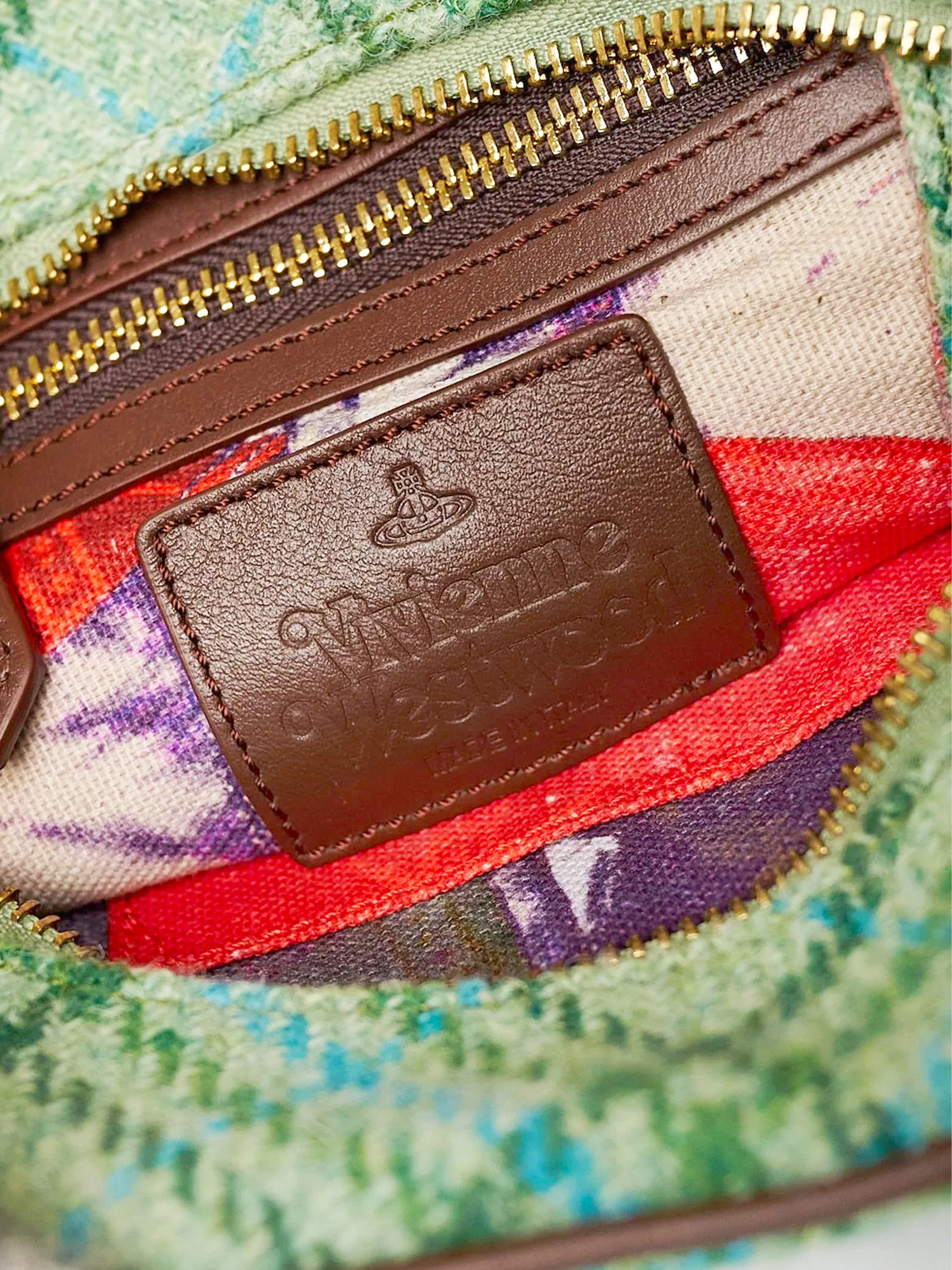 Vivienne Westwood 2020 Green Check Yasmin Handbag - Image 6