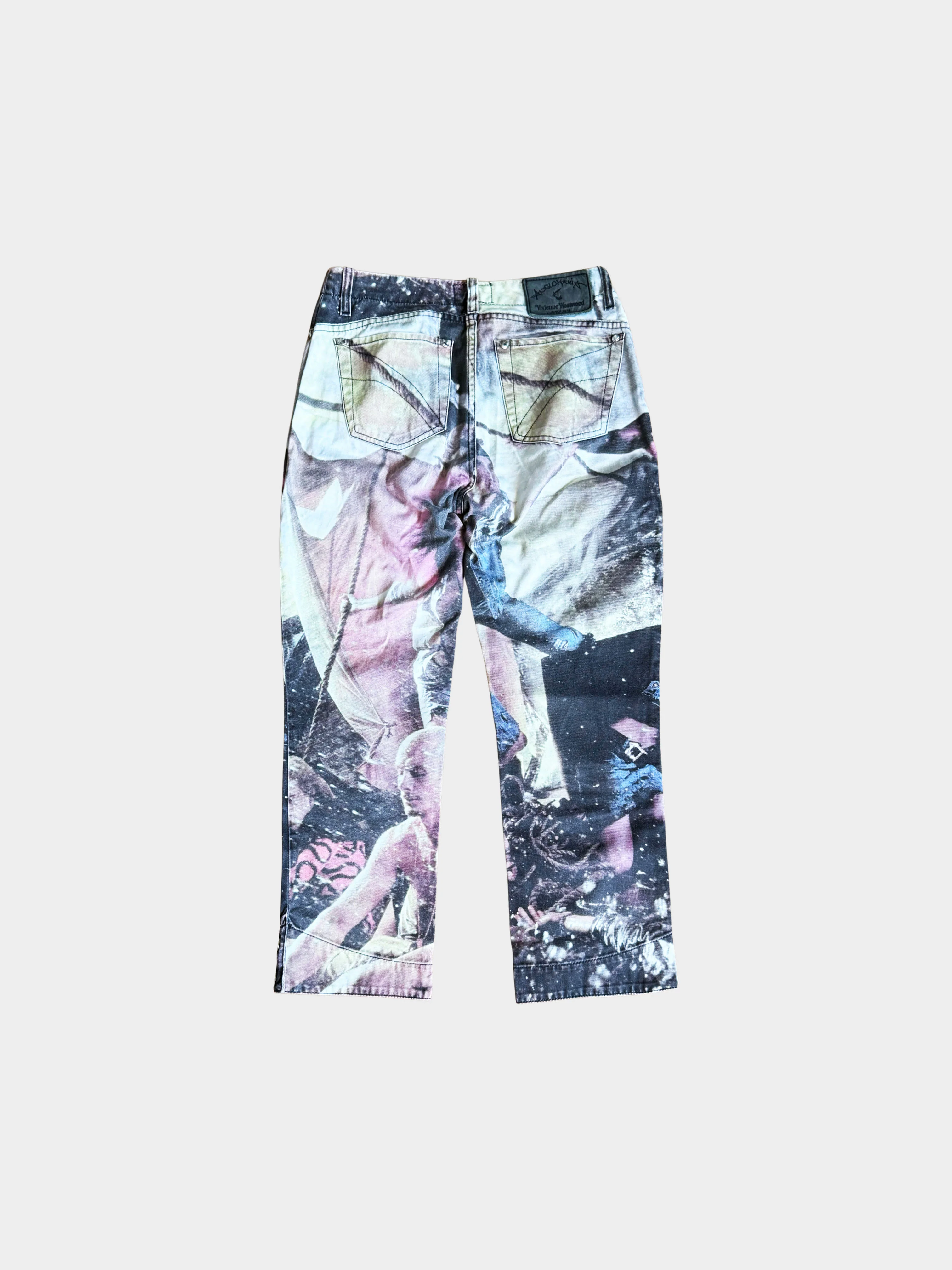 Vivienne Westwood Anglomania 1998 Historical Graphic Print Straight Leg Jeans - Image 2