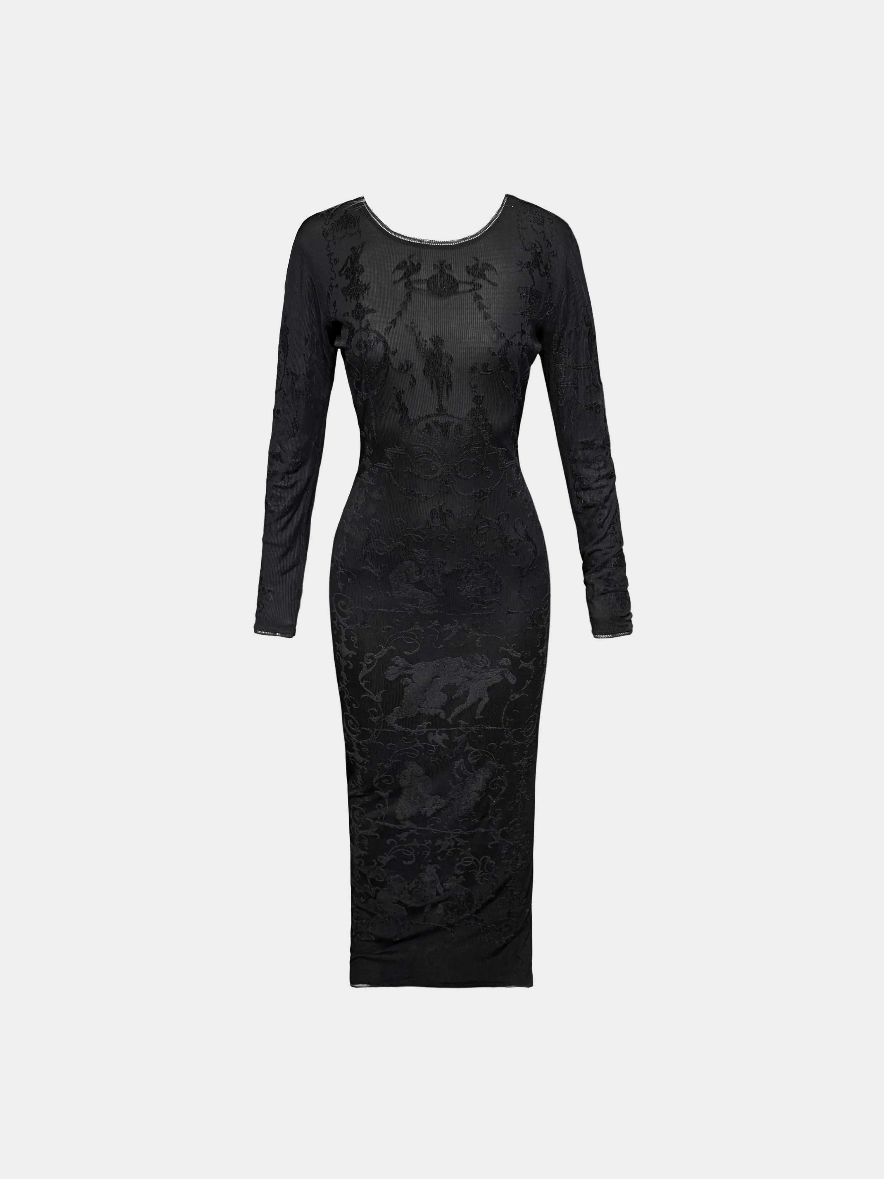 Vivienne Westwood FW 1991 Black Fitted Sheer Evening Dress