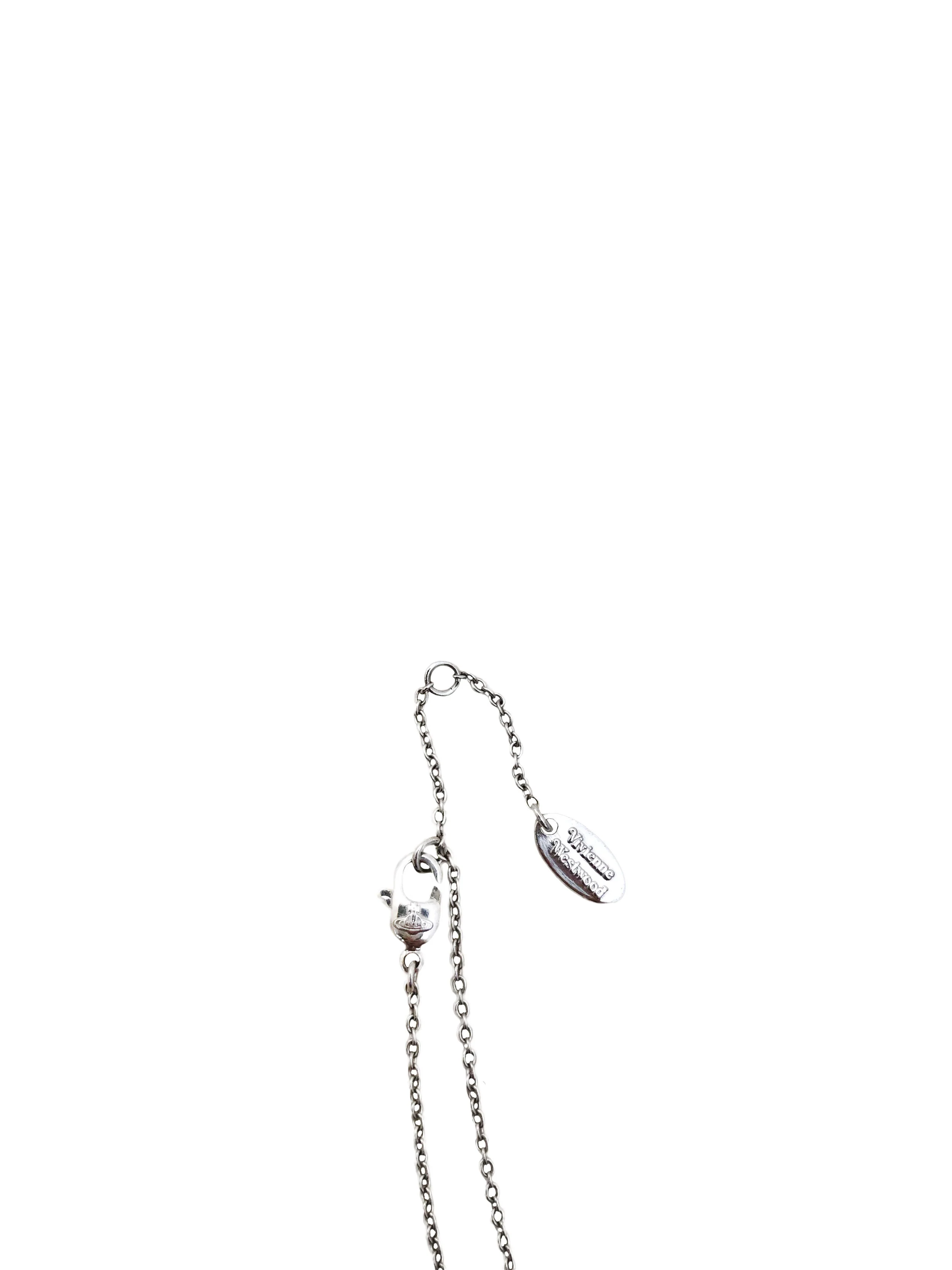Vivienne Westwood 2000s Iced Safety Pin Necklace - Image 3