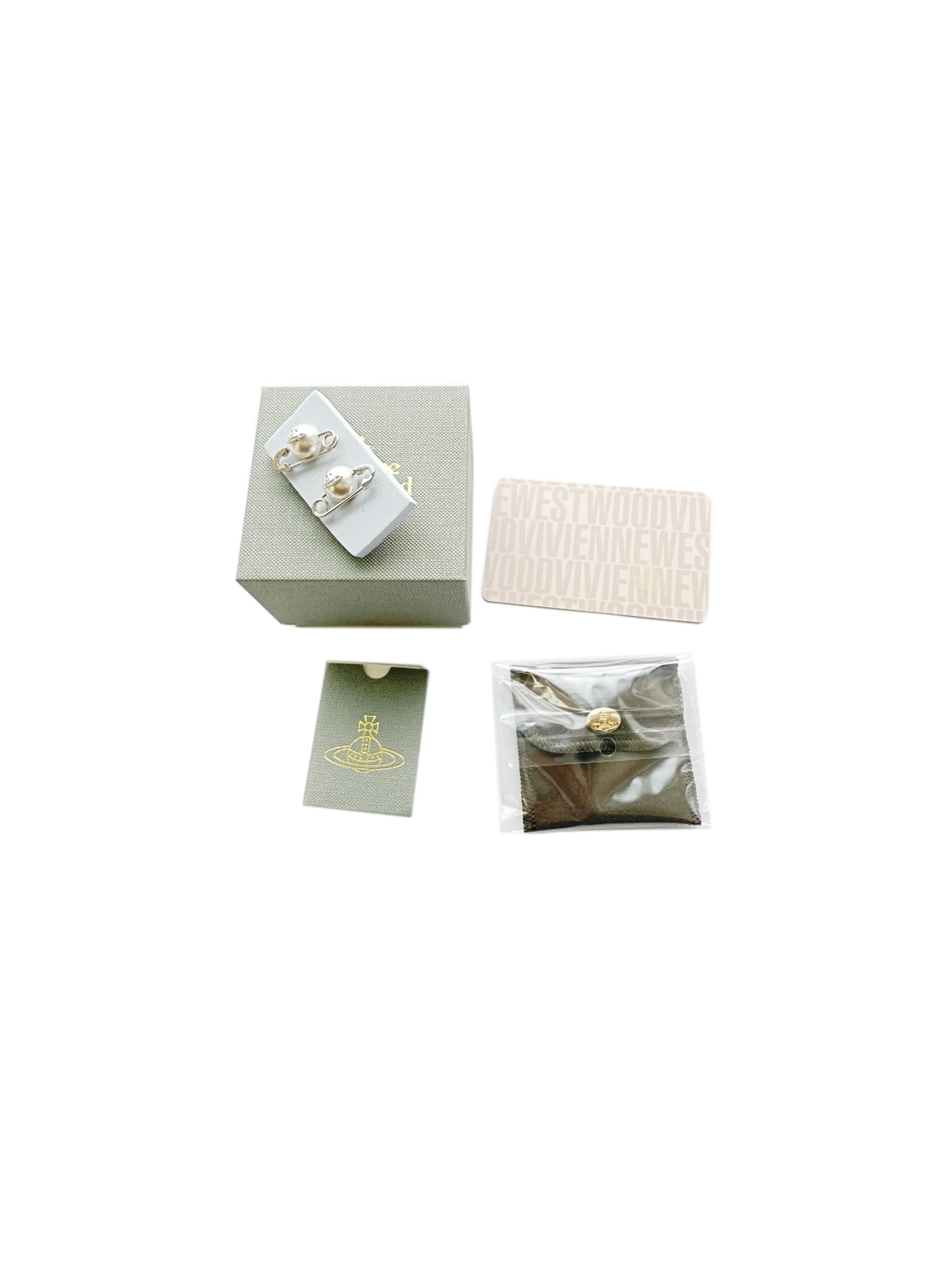 Vivienne Westwood 2000s Pearl Safety Pin Earrings - Image 3