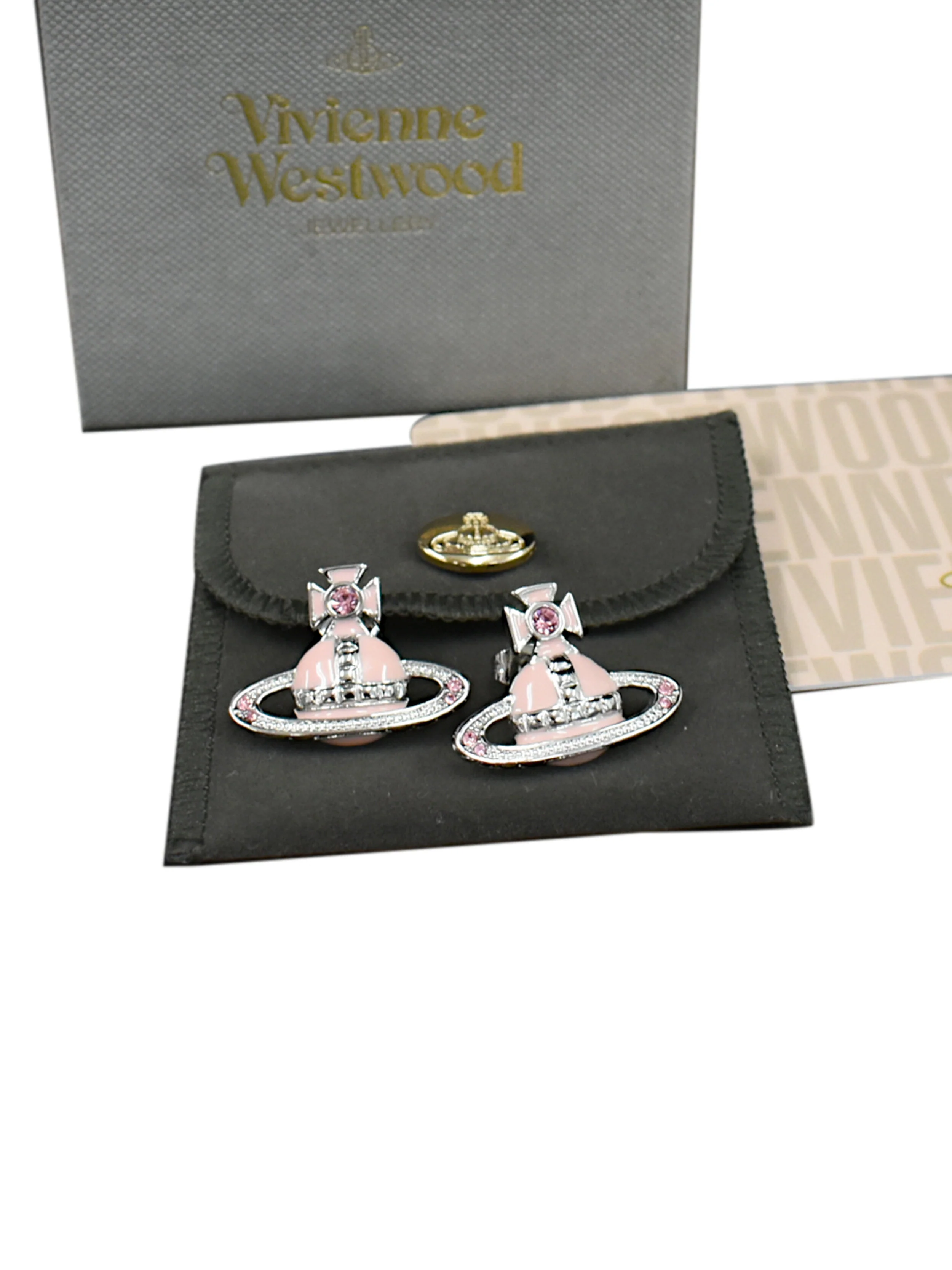Vivienne Westwood 2000s Pink Orb Earrings - Image 3