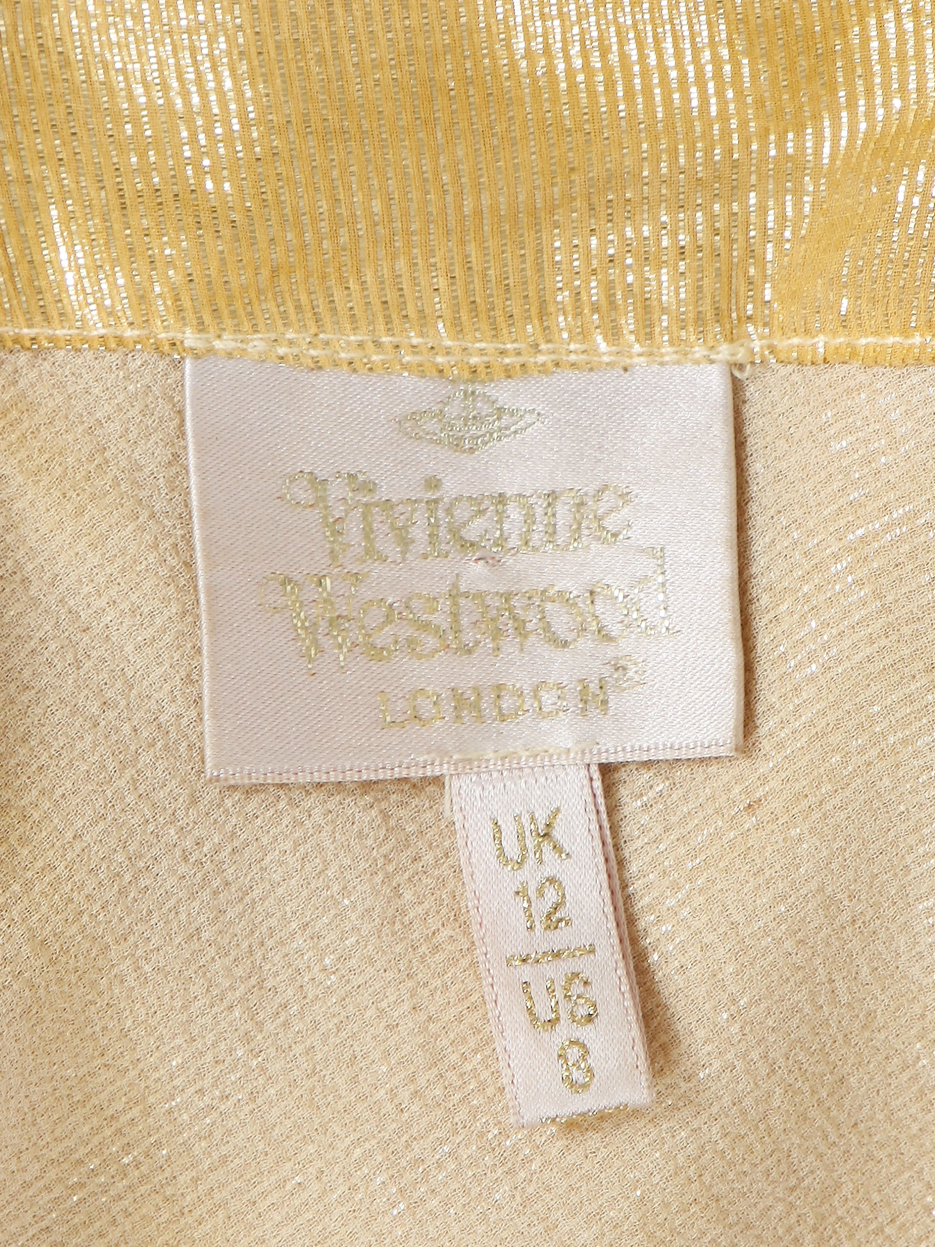 Vivienne Westwood SS 2003 Gold Lamé Evening Dress - Image 5