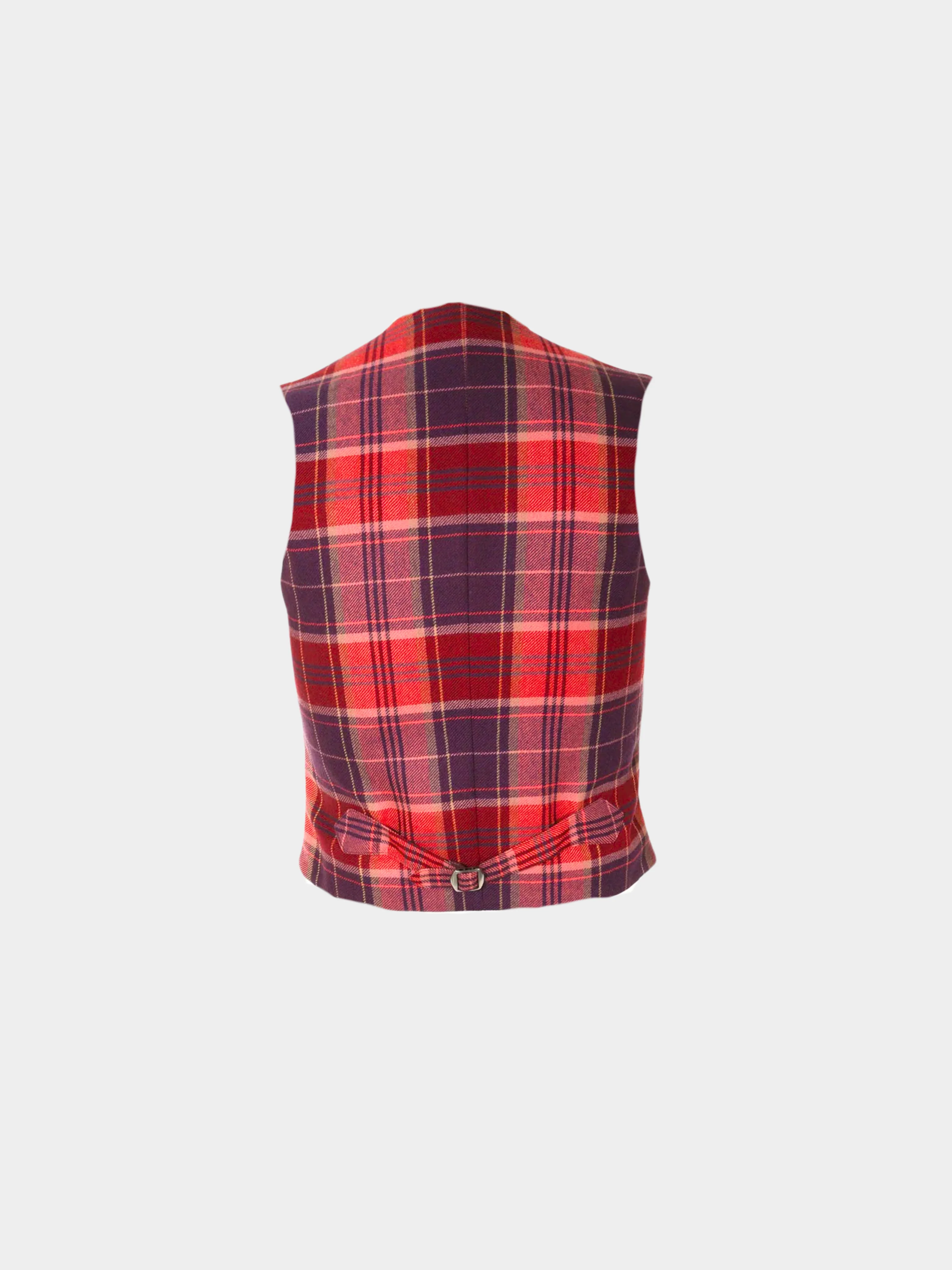 Vivienne Westwood SW 2014 Red Tartan Buttoned Vest - Image 2