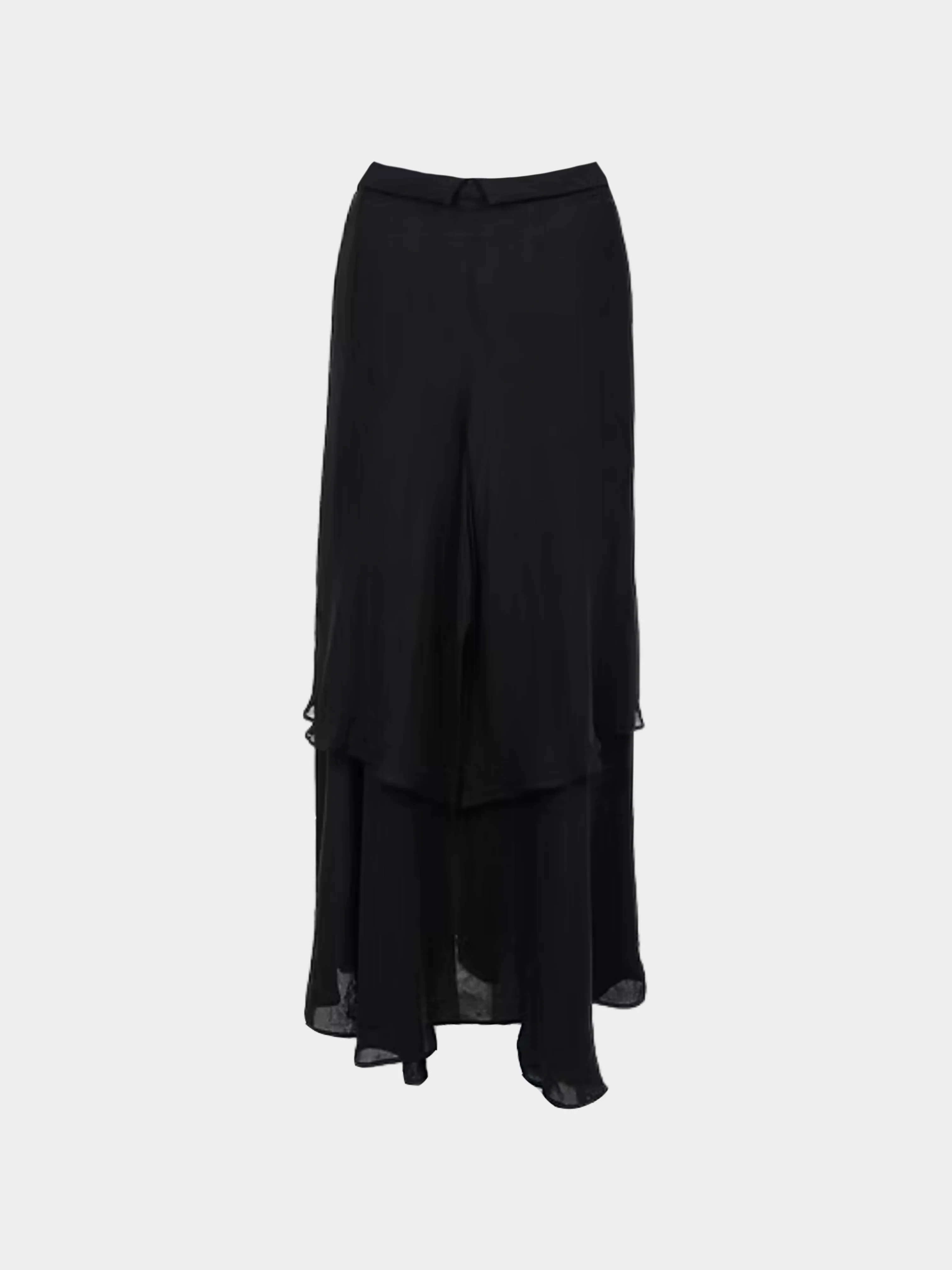 Yohji Yamamoto 2000s +NOIR Black Silk Maxi Skirt