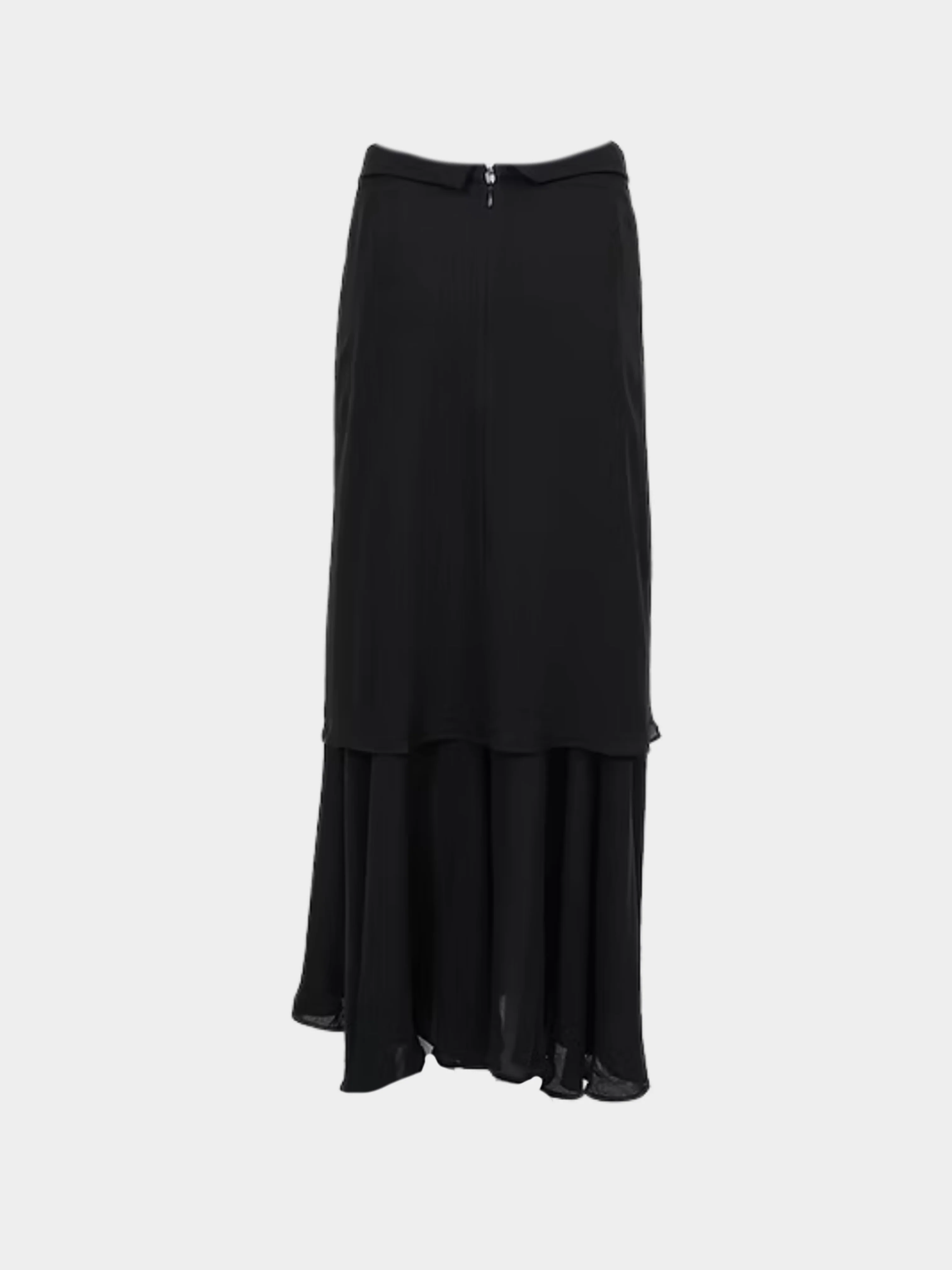 Yohji Yamamoto 2000s +NOIR Black Silk Maxi Skirt - Image 2