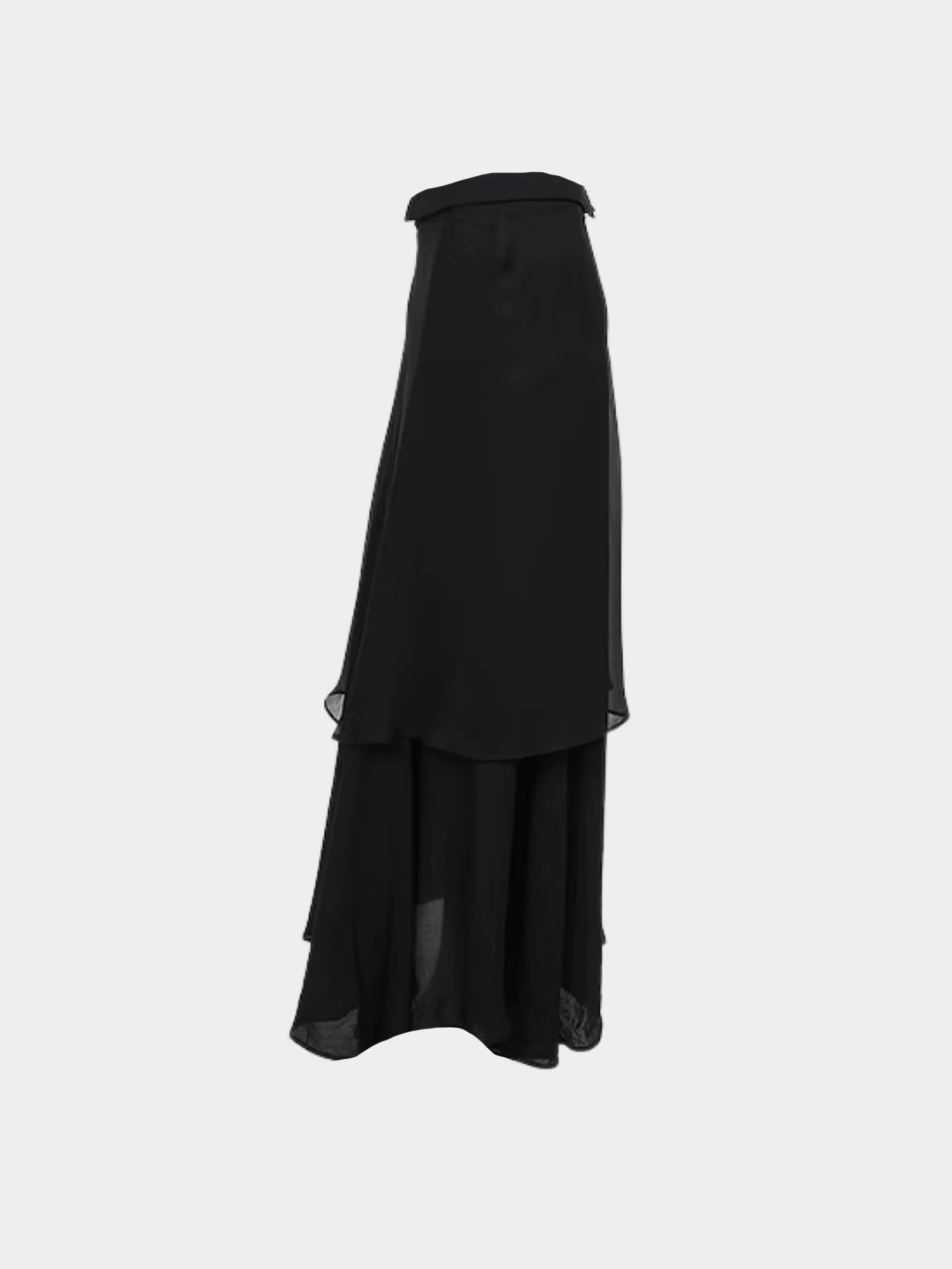 Yohji Yamamoto 2000s +NOIR Black Silk Maxi Skirt - Image 3