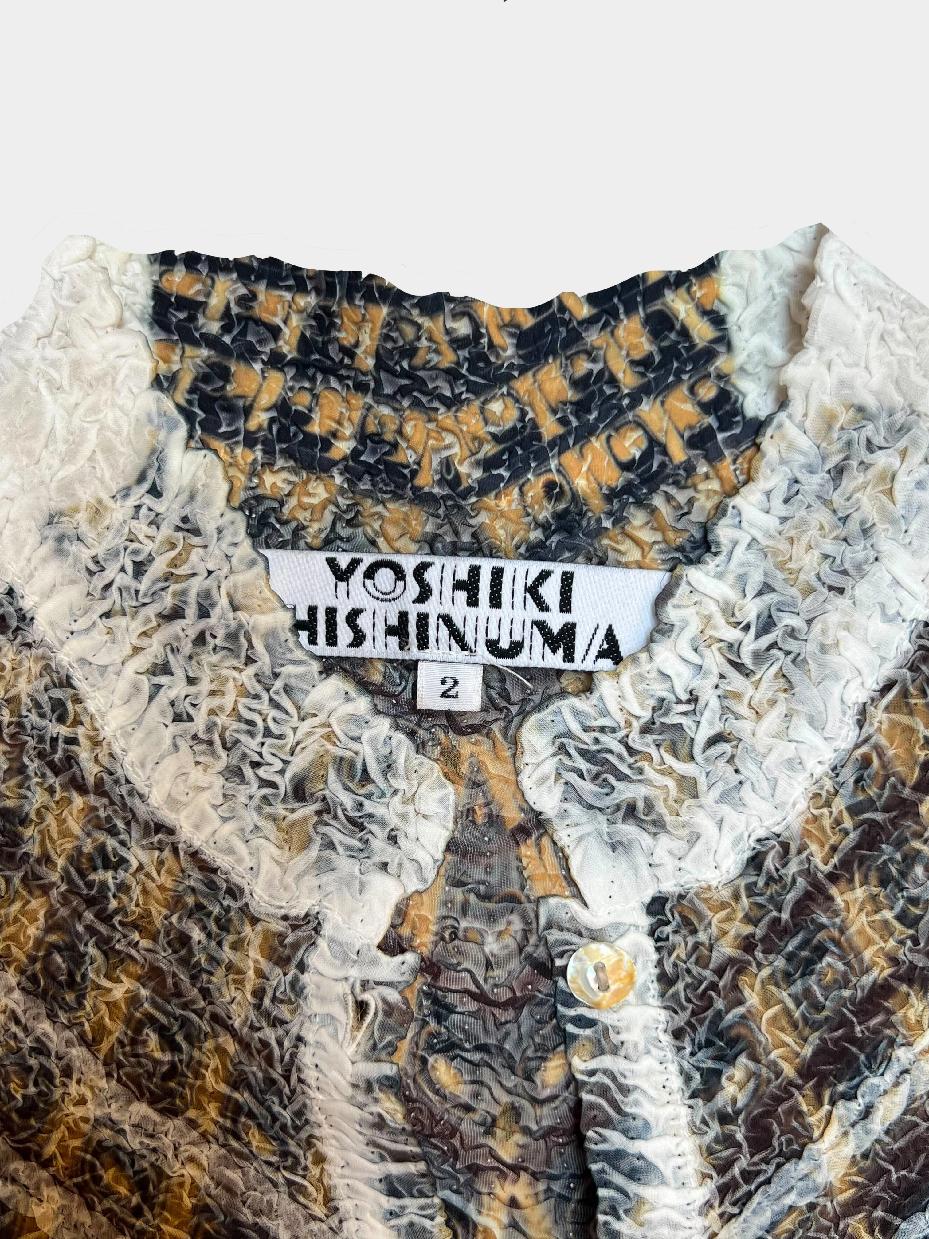 Yoshiki Hishinuma 1990s Gold Metallic Textured Top - Image 2