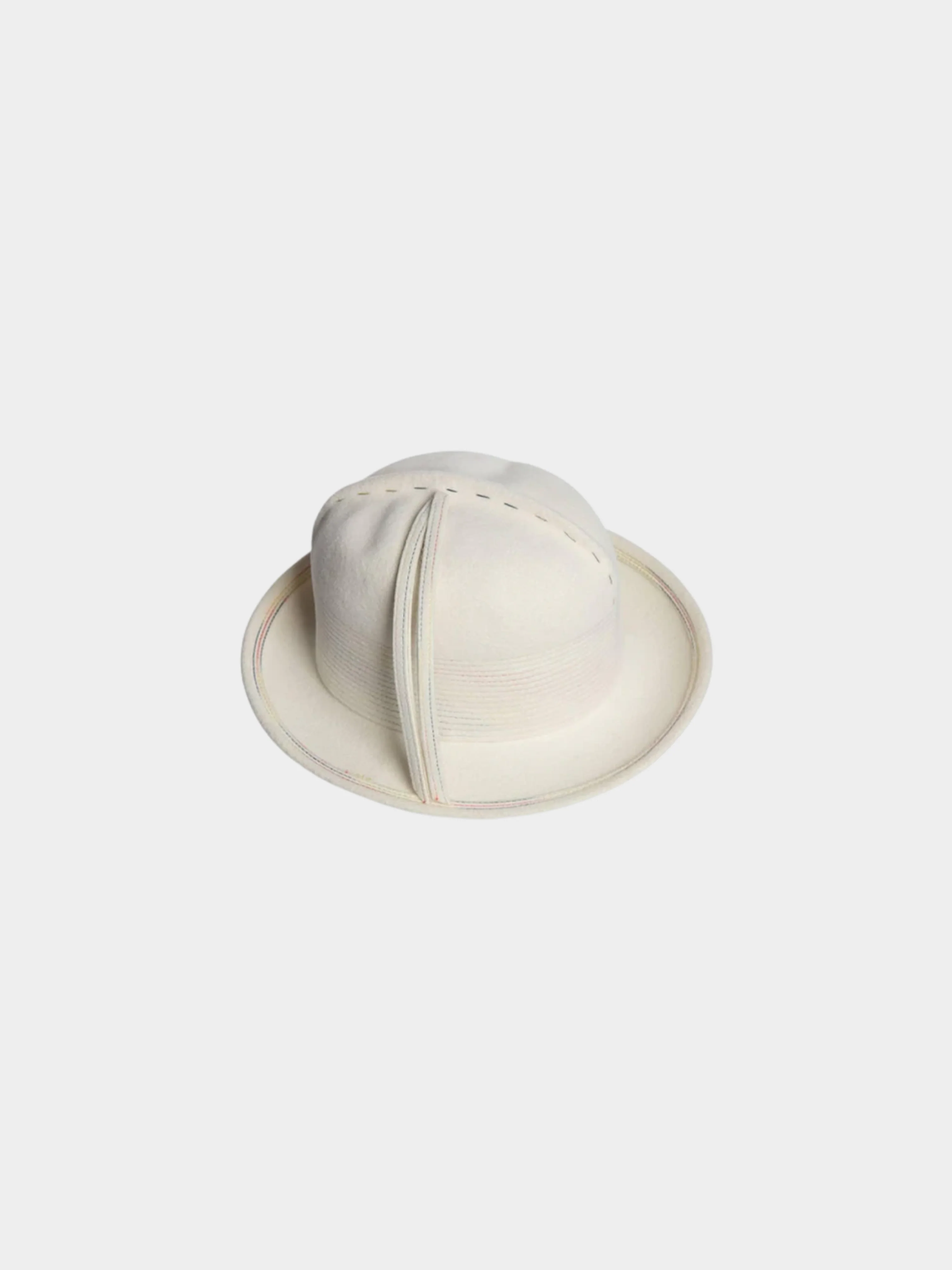 Yves Saint Laurent 1960s Ivory Felt Fedora Hat - Image 4