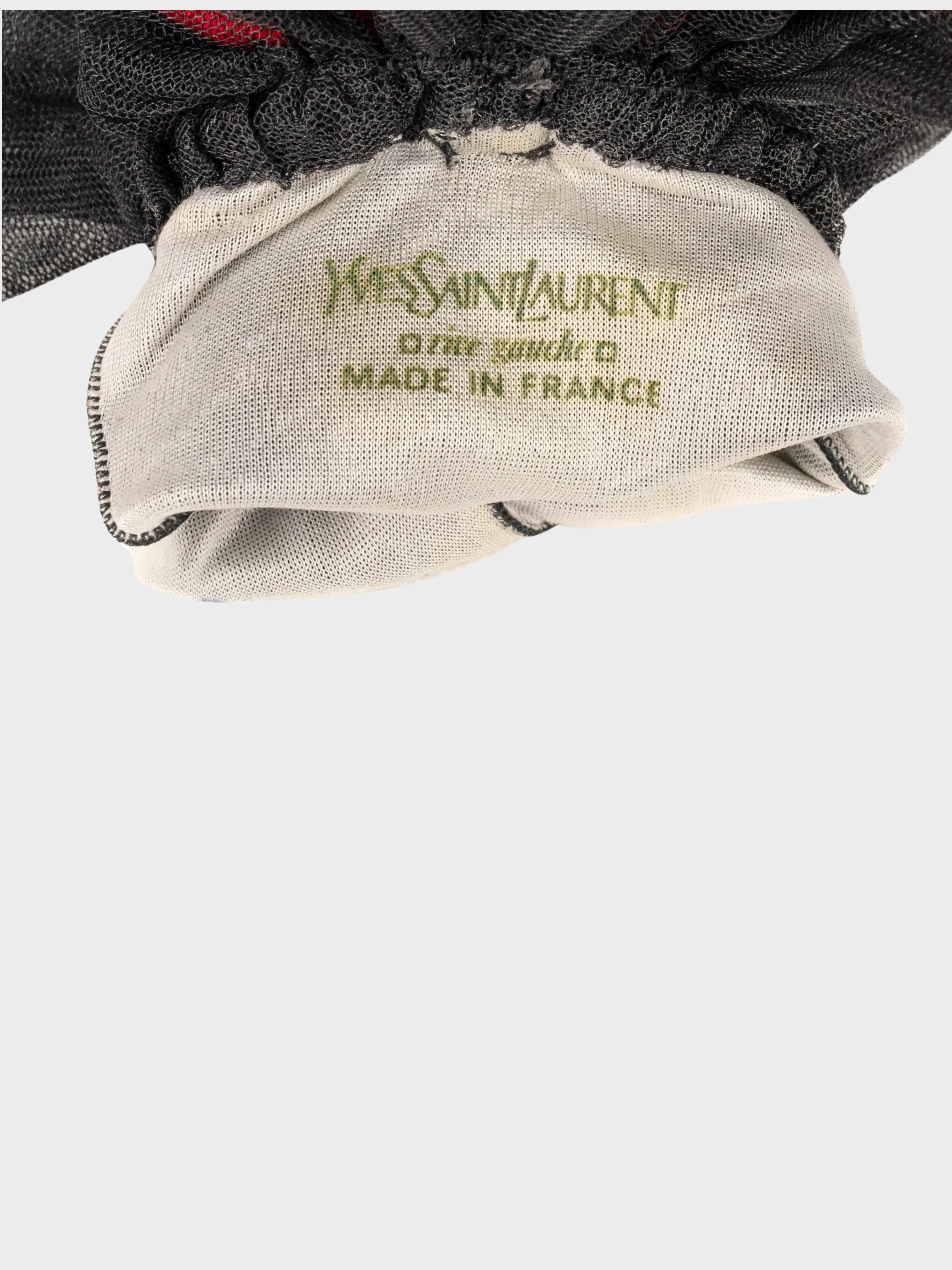 Yves Saint Laurent 1970s Black Leather Poppy Gloves - Image 4