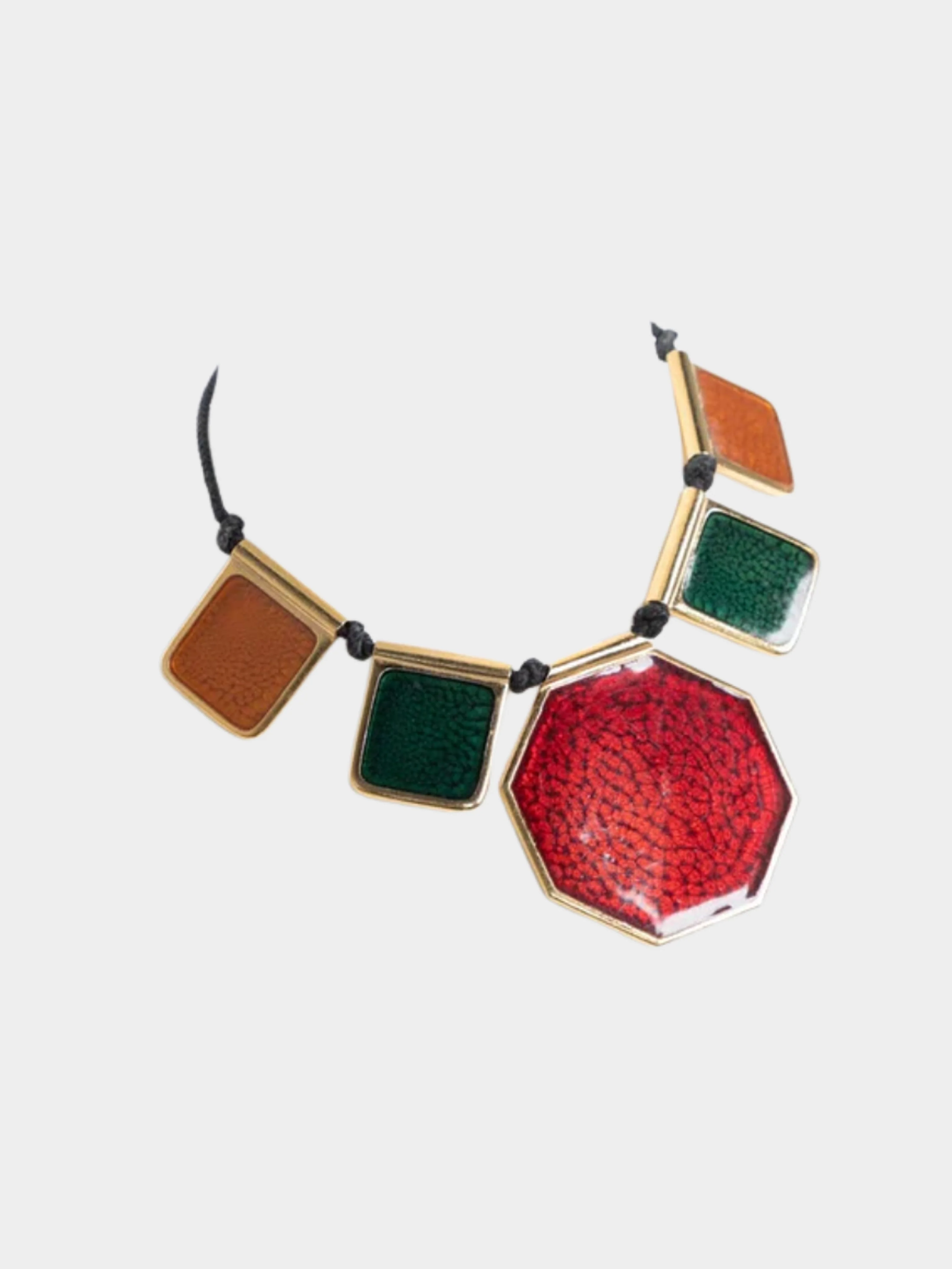 Yves Saint Laurent 1970s Colorful Enamel Gold Limited Edition Necklace - Image 2