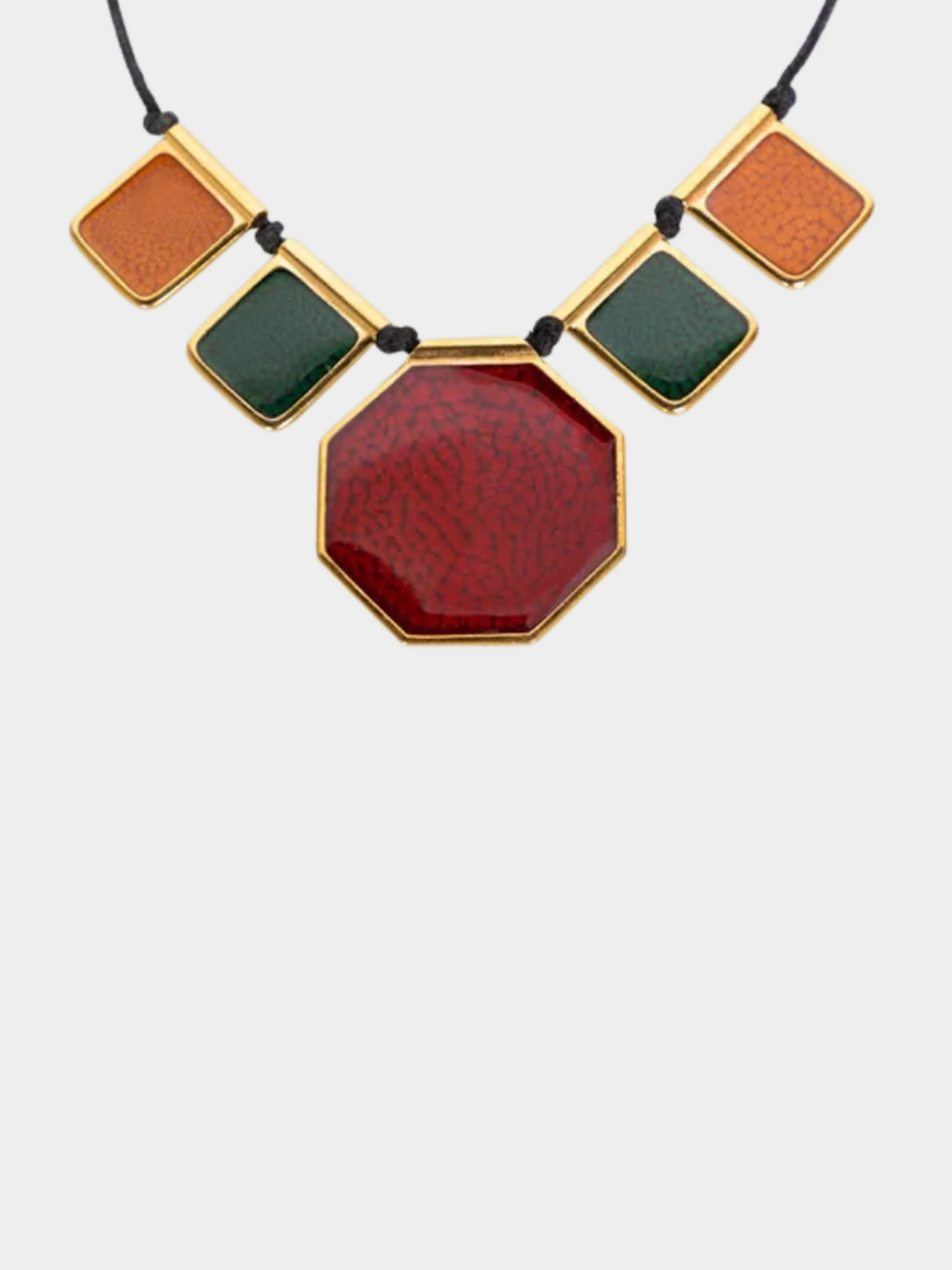 Yves Saint Laurent 1970s Colorful Enamel Gold Limited Edition Necklace - Image 4