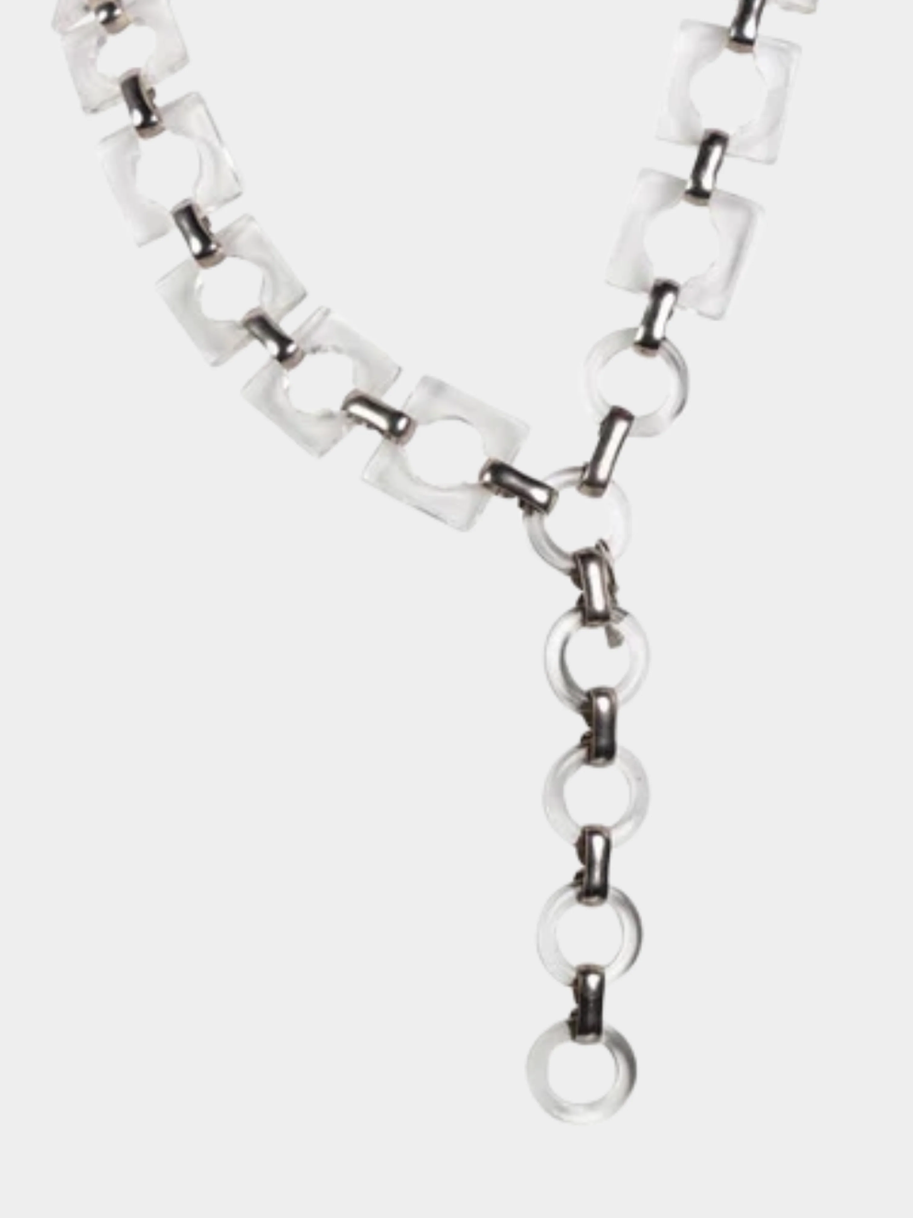 Yves Saint Laurent 1970s Lucite Squares Silver Belt - Image 2