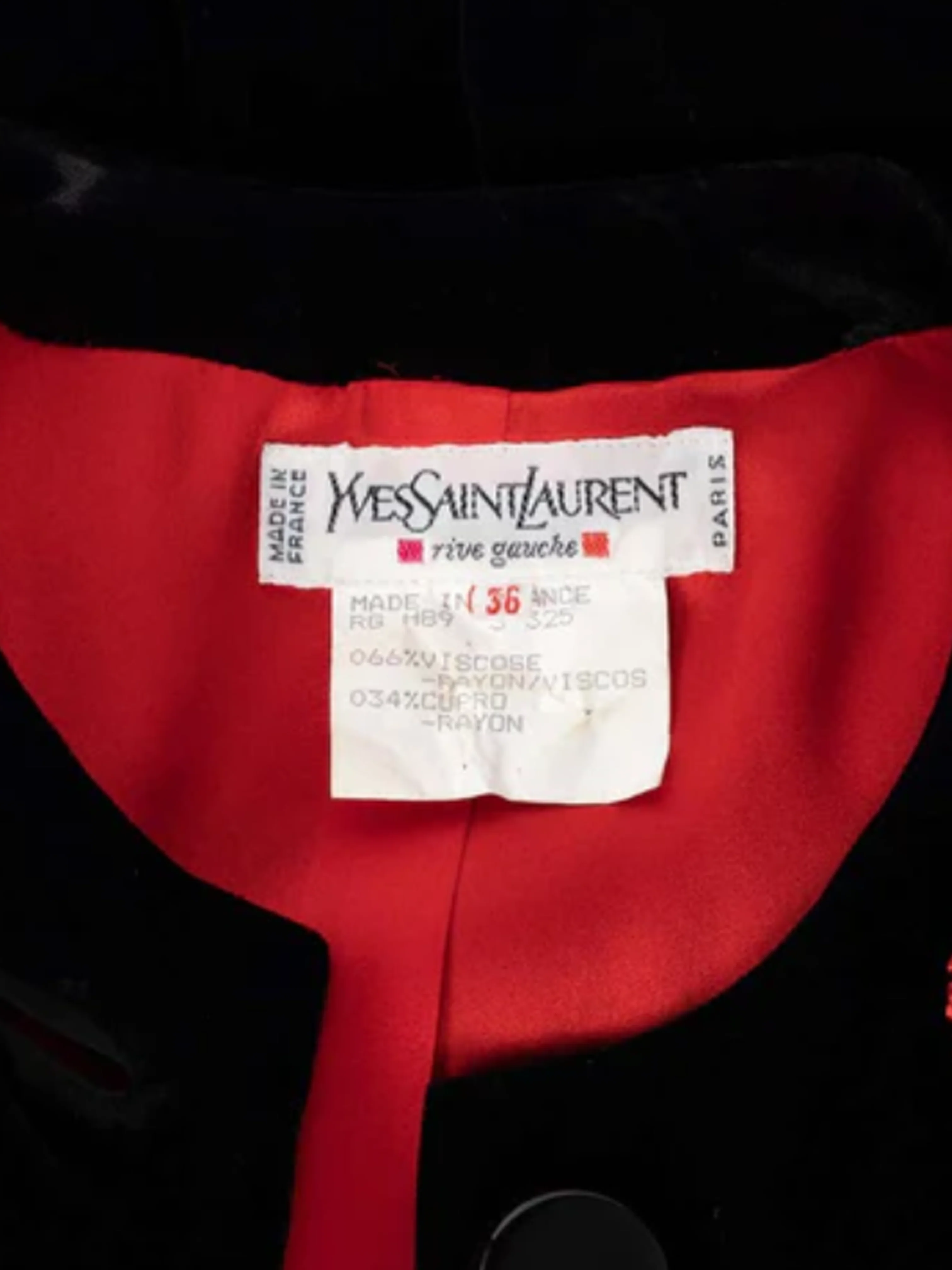 Yves Saint Laurent 1989 Runway Velvet Red and Green Embroidered Jacket - Image 4