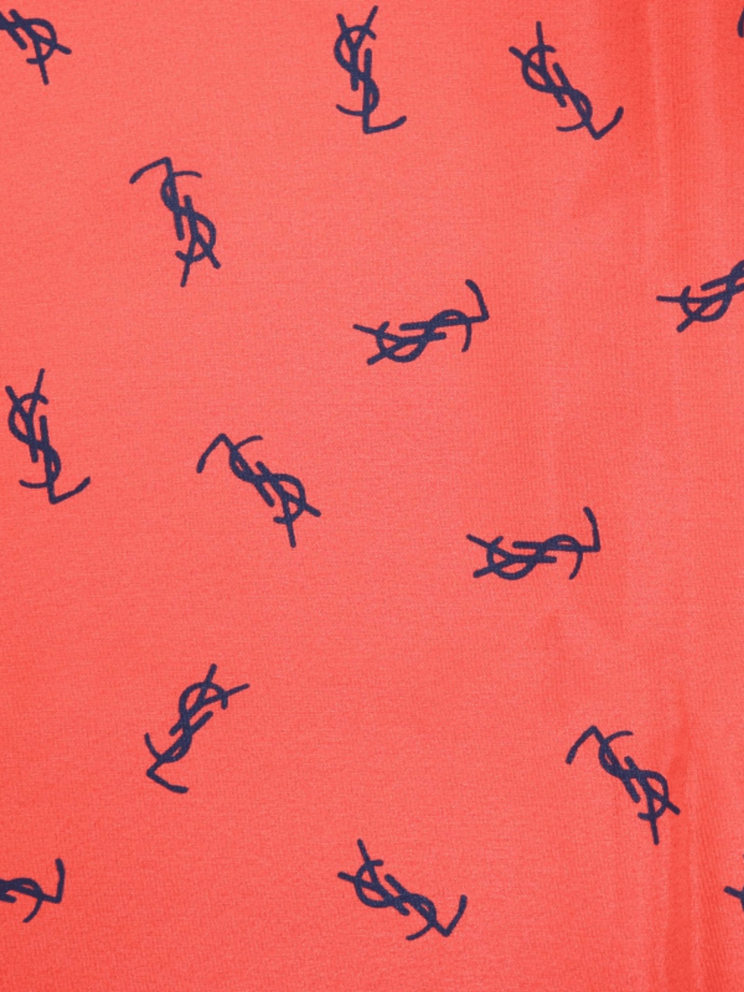 Yves Saint Laurent 1990s Red Black Silk Logo Scarf - Image 3
