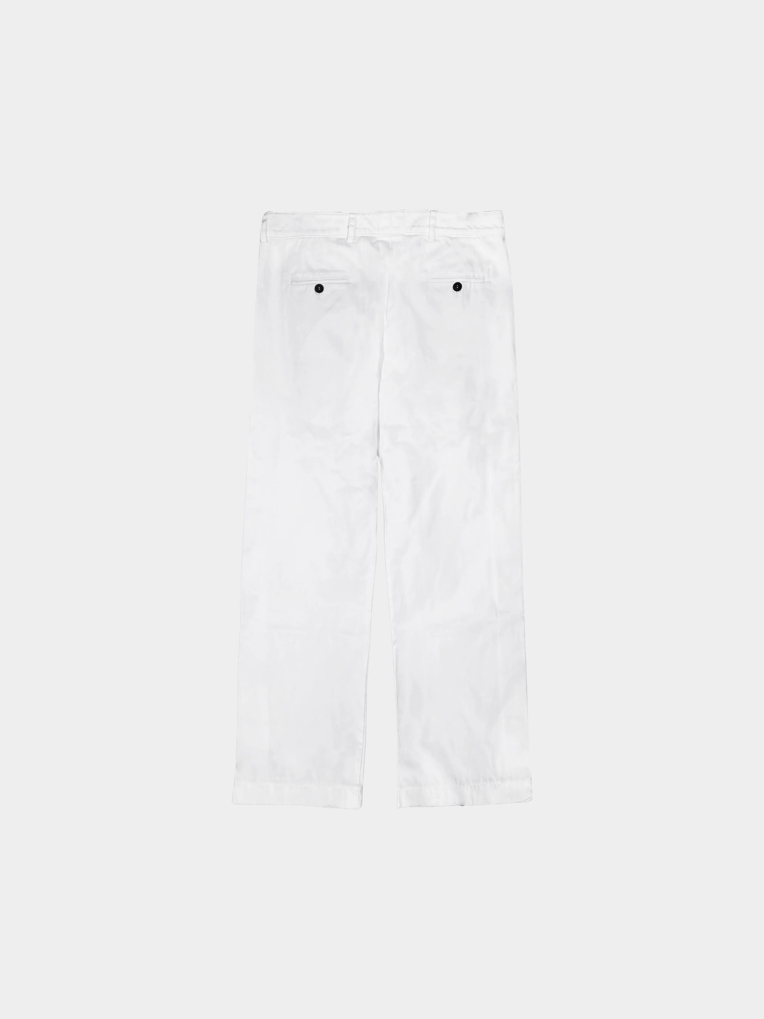 Yves Saint Laurent 1990s White Cotton Gabardine Wide Leg Trousers - Image 2