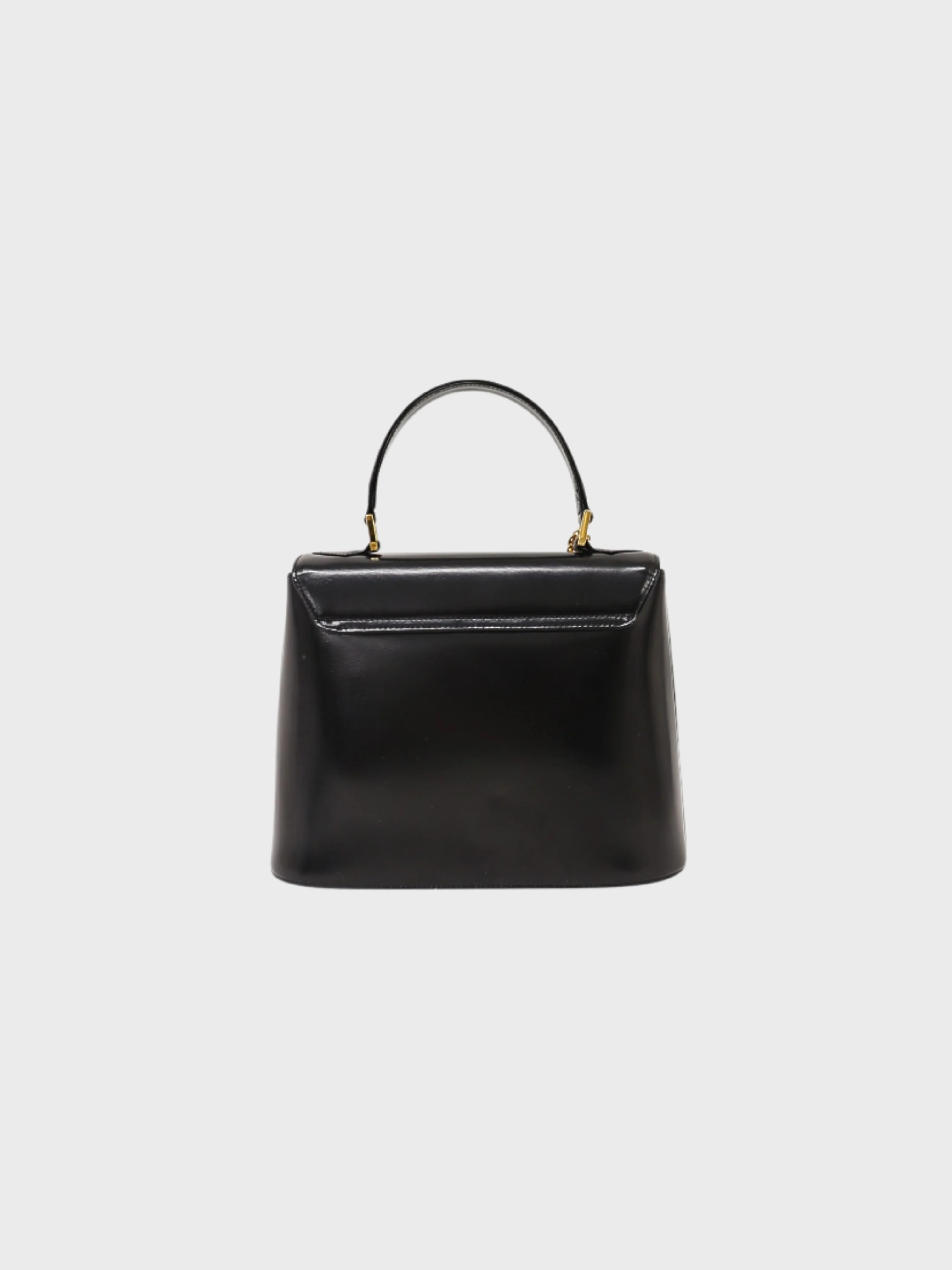 Yves Saint Laurent 1990s Black Leather Logo Hardware Handbag - Image 2