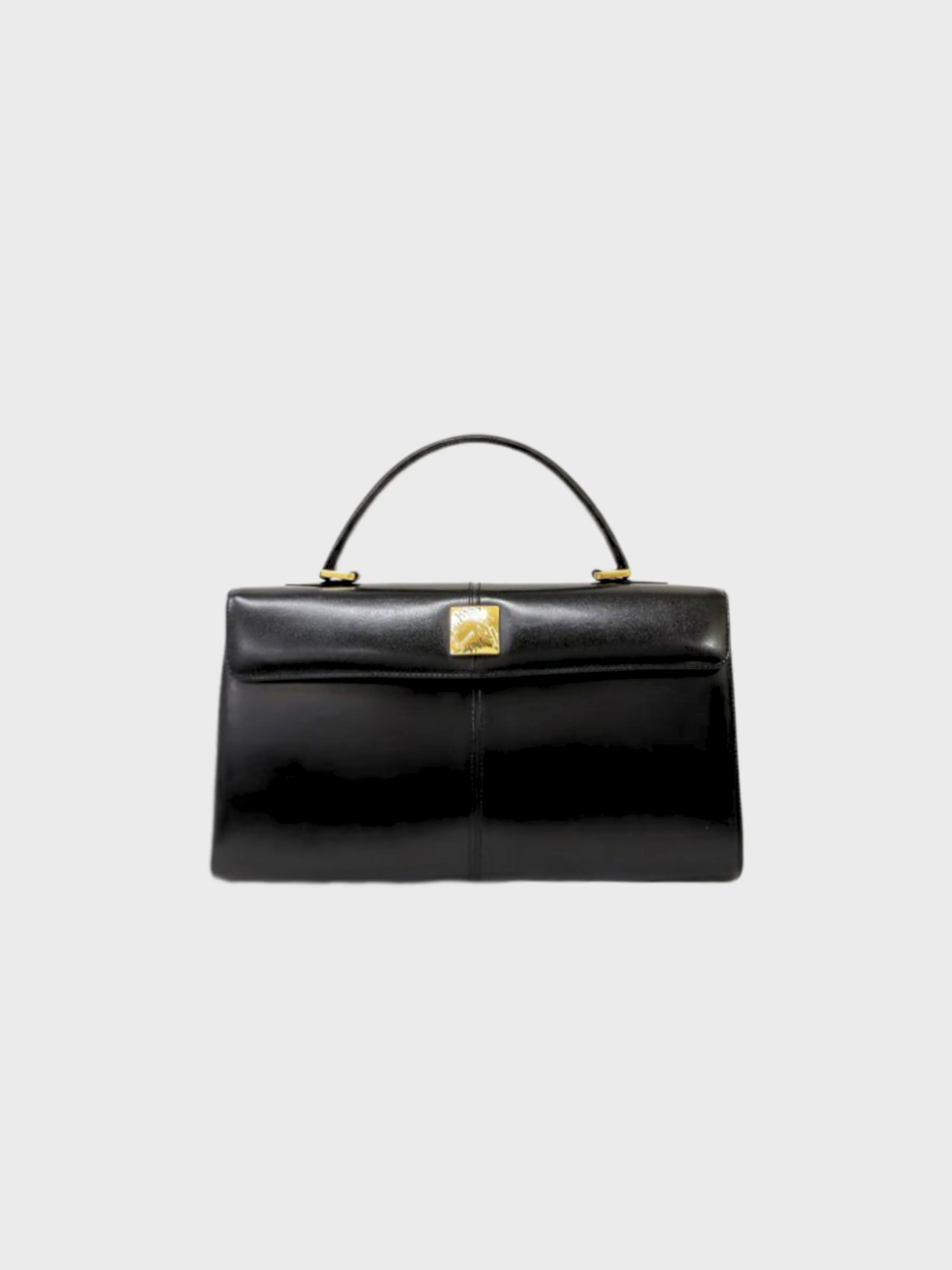 Yves Saint Laurent 2000s Black Leather Logo Hardware Handbag