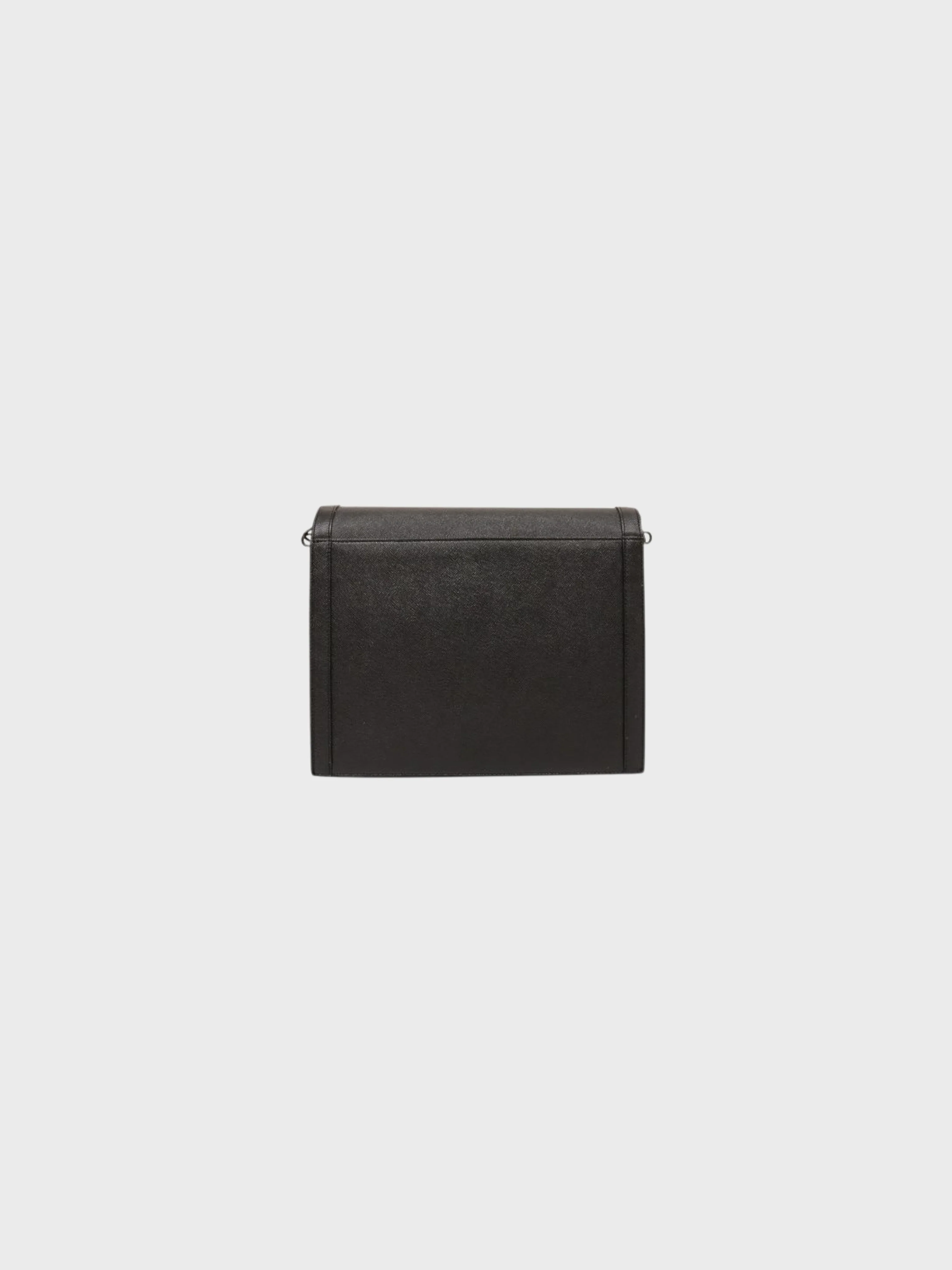 Yves Saint Laurent 2000s Black Leather Logo-Stamped Shoulder Bag - Image 2