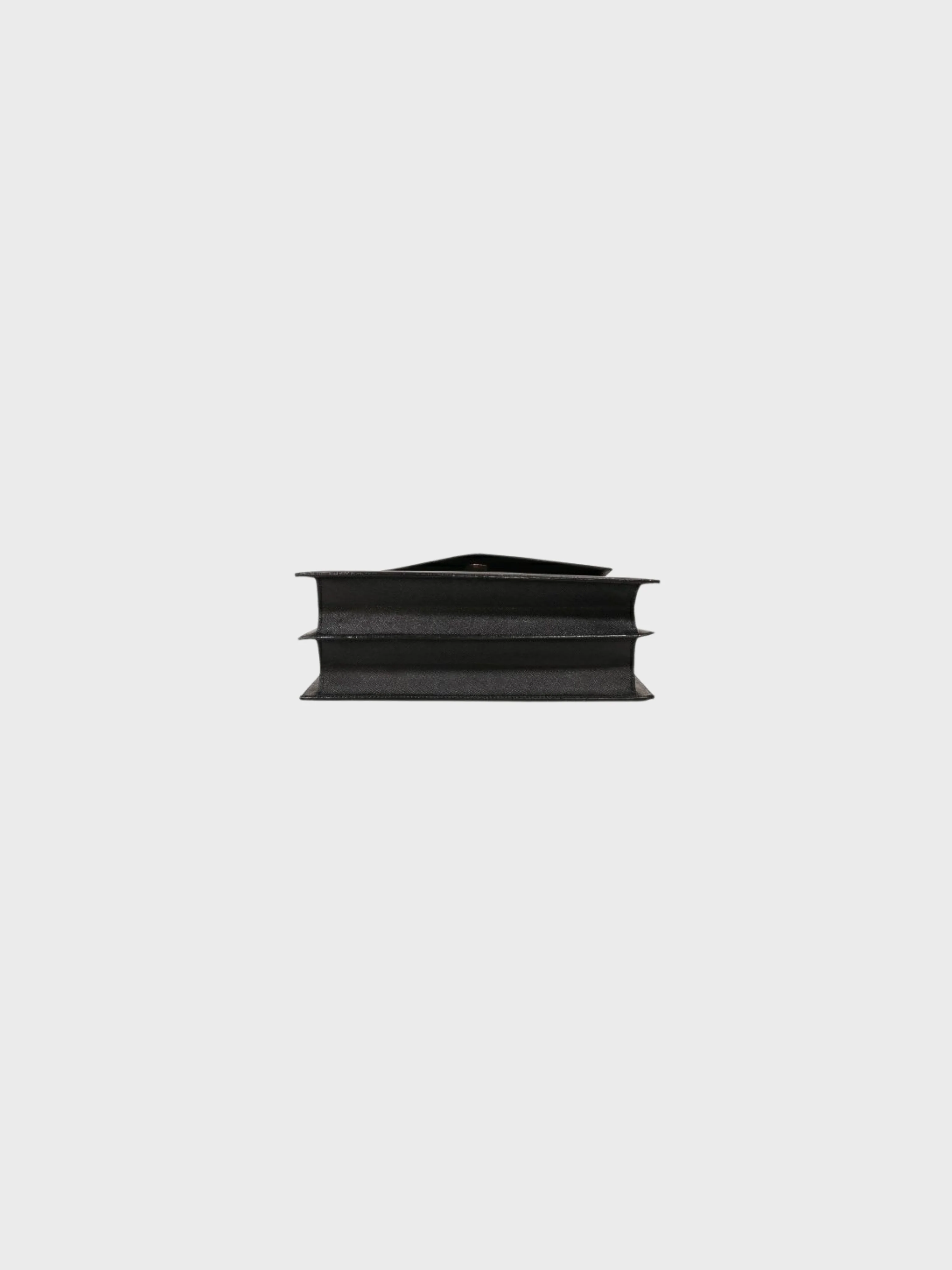 Yves Saint Laurent 2000s Black Leather Logo-Stamped Shoulder Bag - Image 4