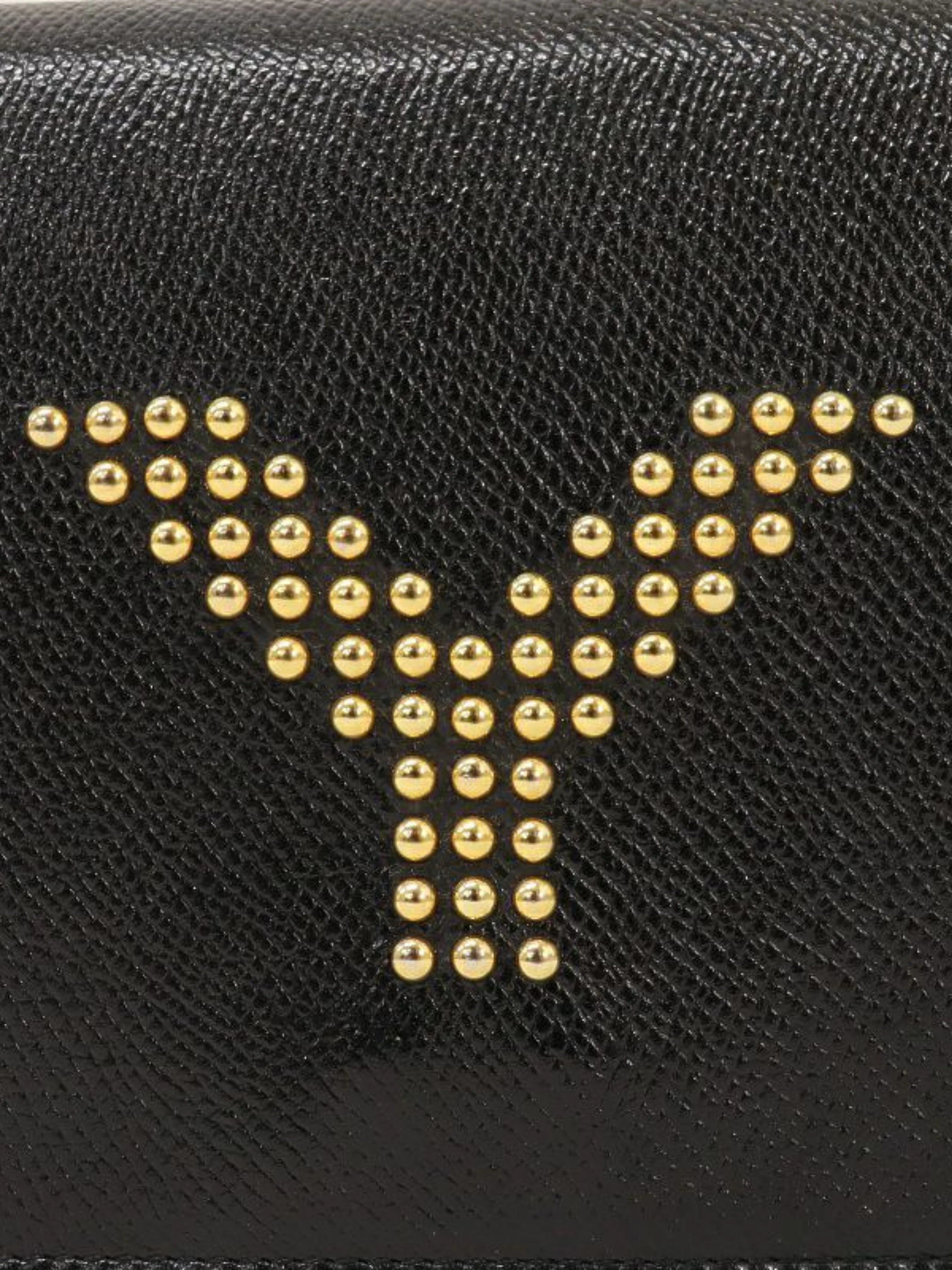 Yves Saint Laurent 2000s Black Leather Logo Studs Shoulder Bag - Image 6
