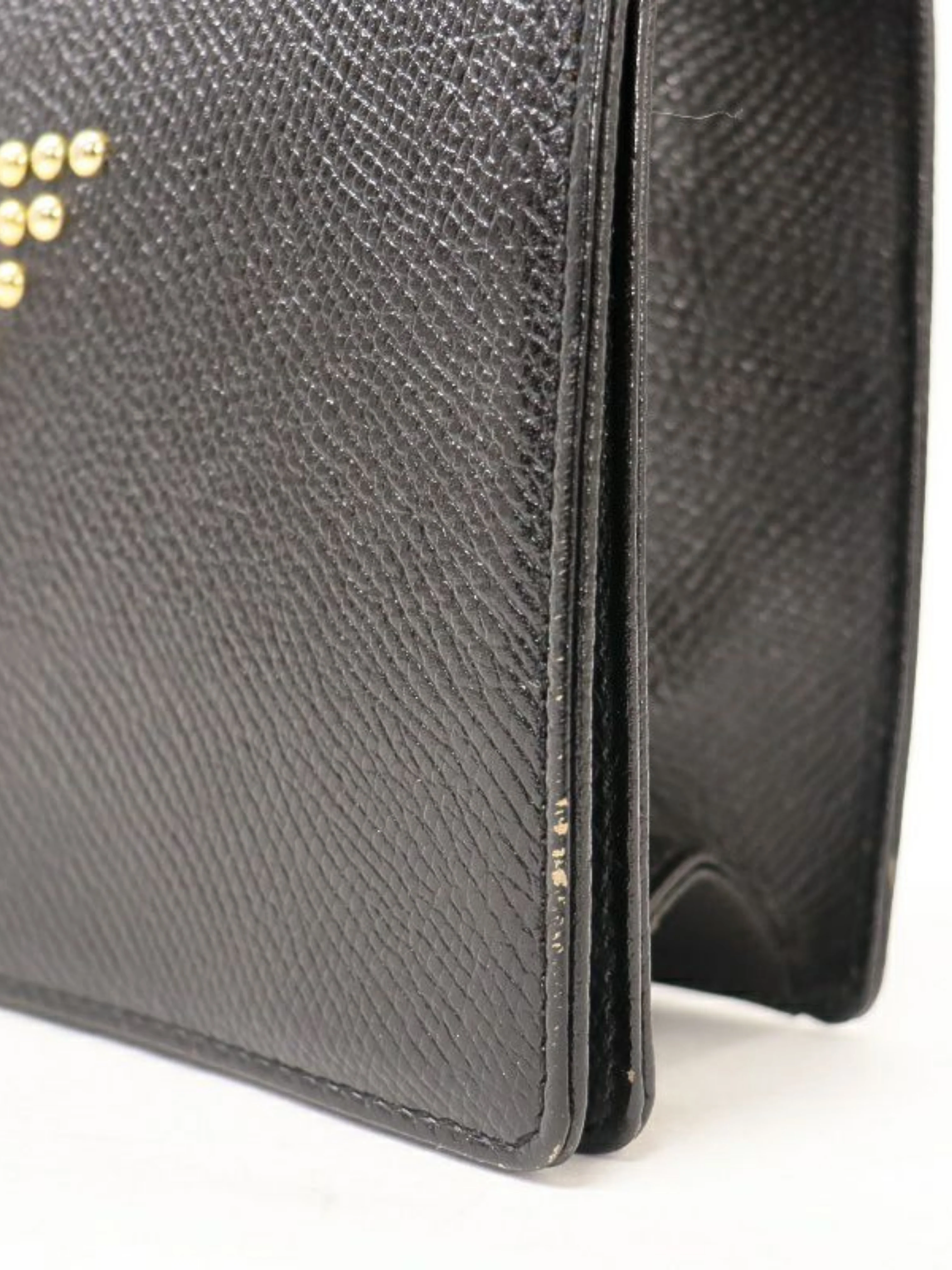 Yves Saint Laurent 2000s Black Leather Logo Studs Shoulder Bag - Image 7