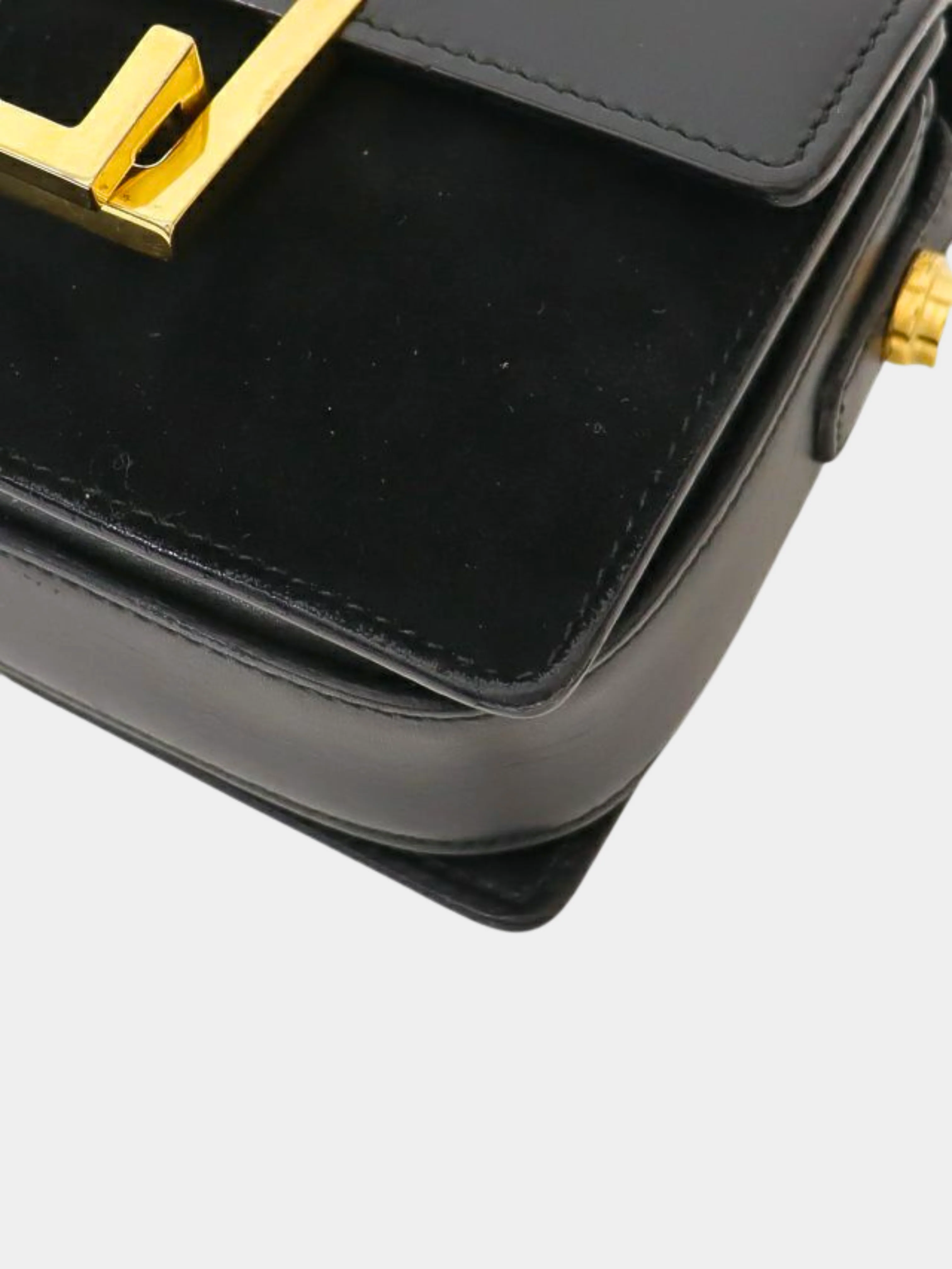 Yves Saint Laurent 2000s Black Loulou Leather Suede Shoulder Bag - Image 5