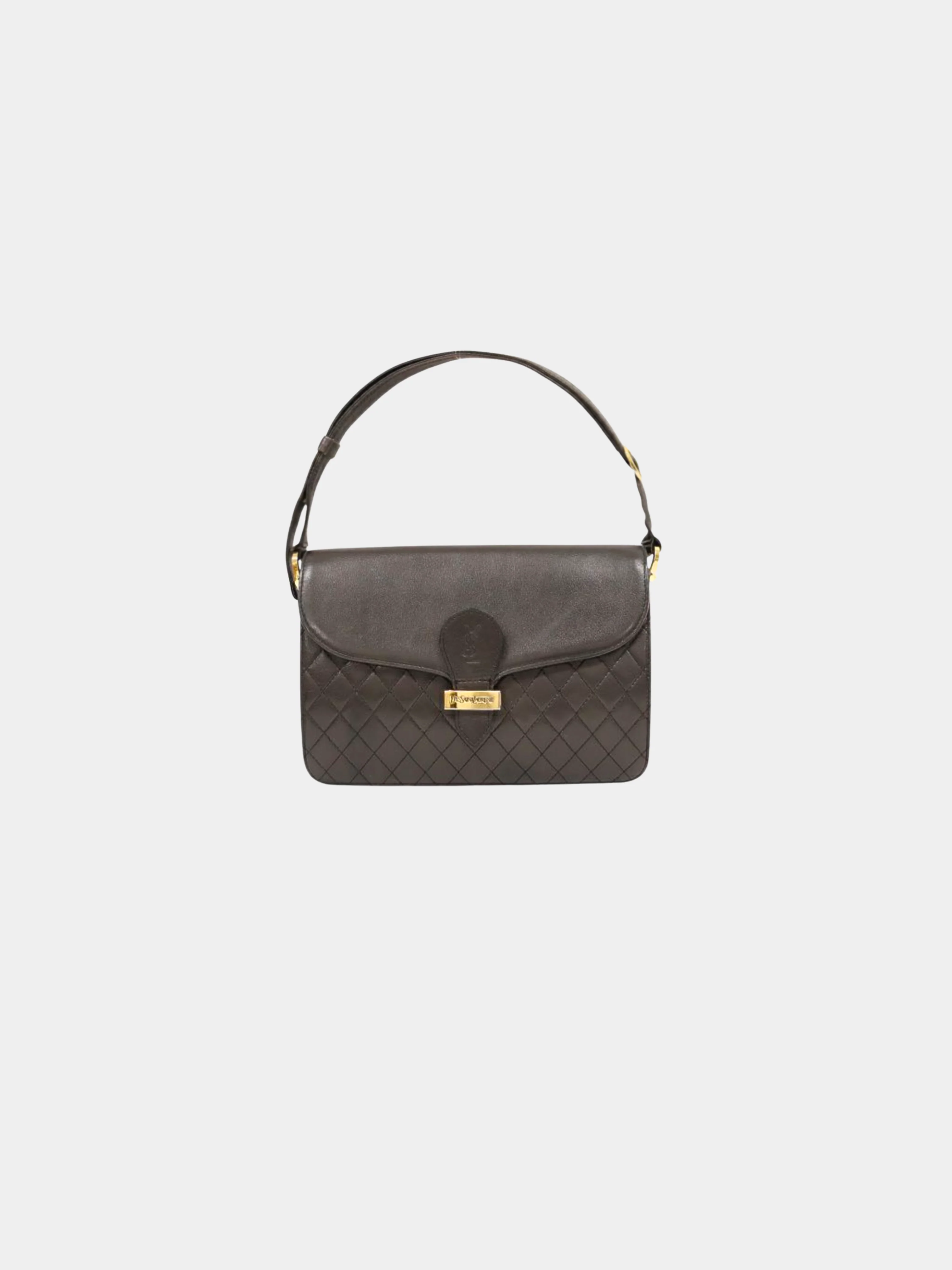 Yves Saint Laurent 2000s Black Matelassé Leather Shoulder Bag