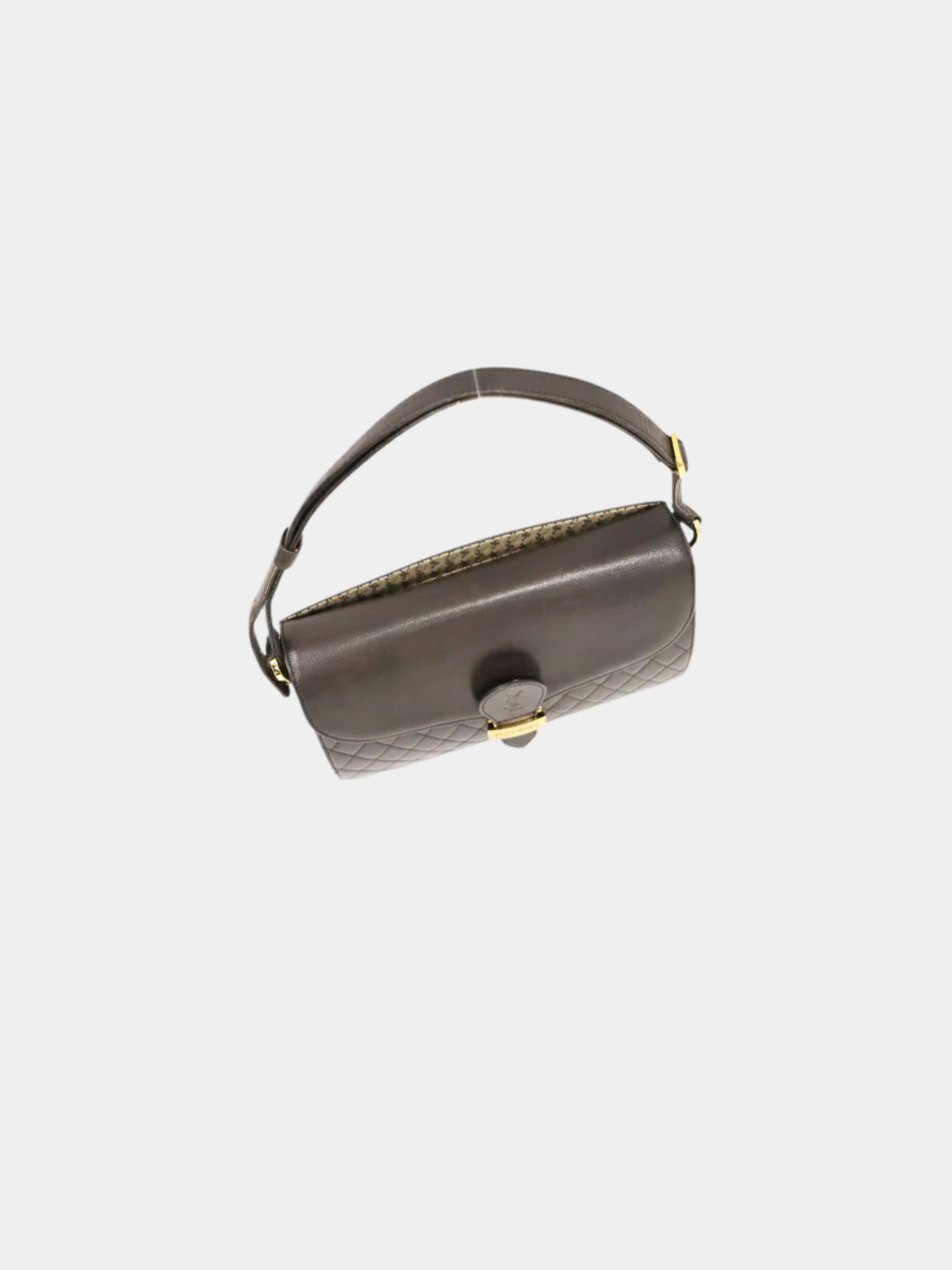 Yves Saint Laurent 2000s Black Matelassé Leather Shoulder Bag - Image 6