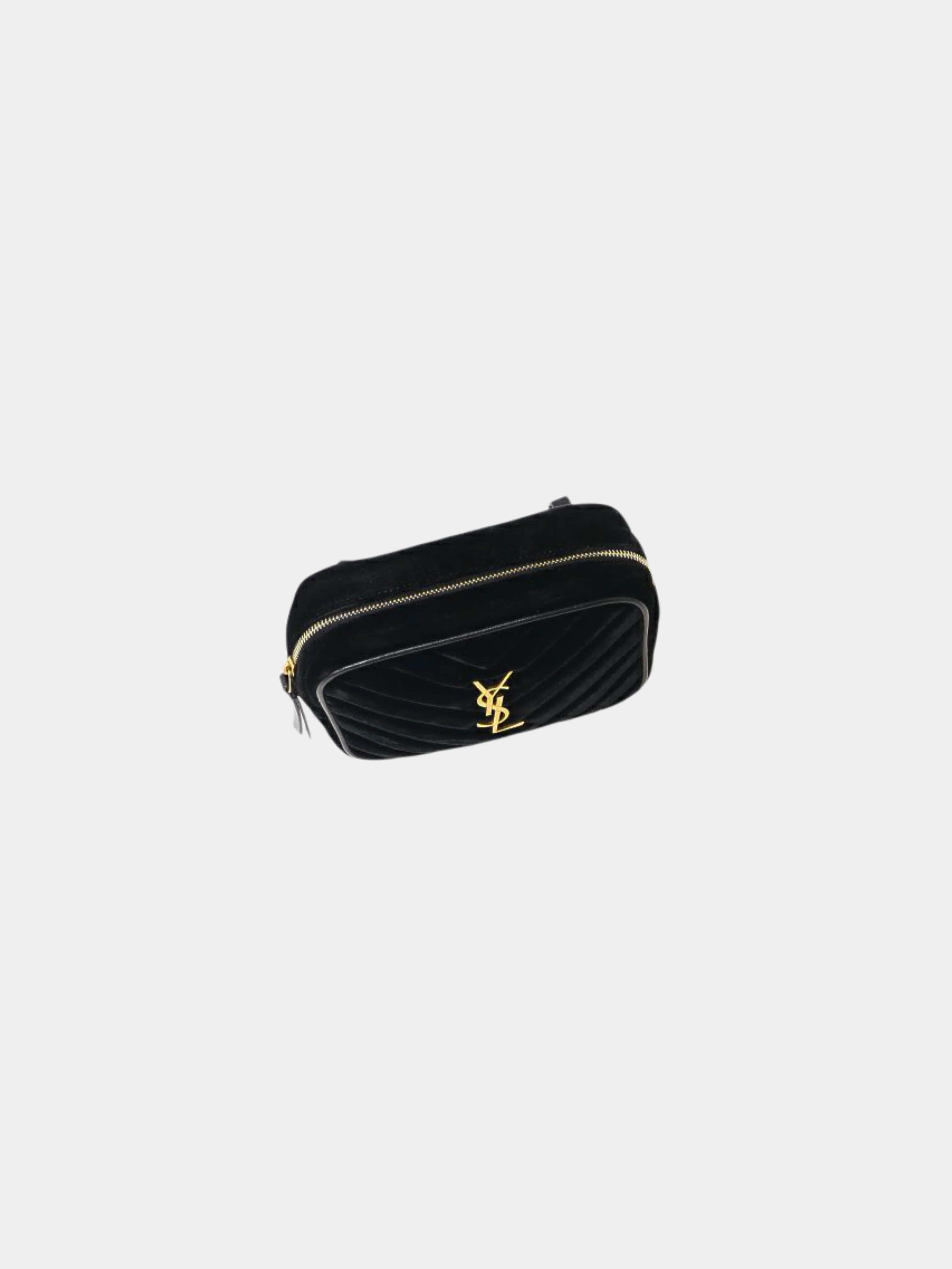 Yves Saint Laurent 2000s Black Velvet Leather V-Stitch Loubert Bag - Image 6