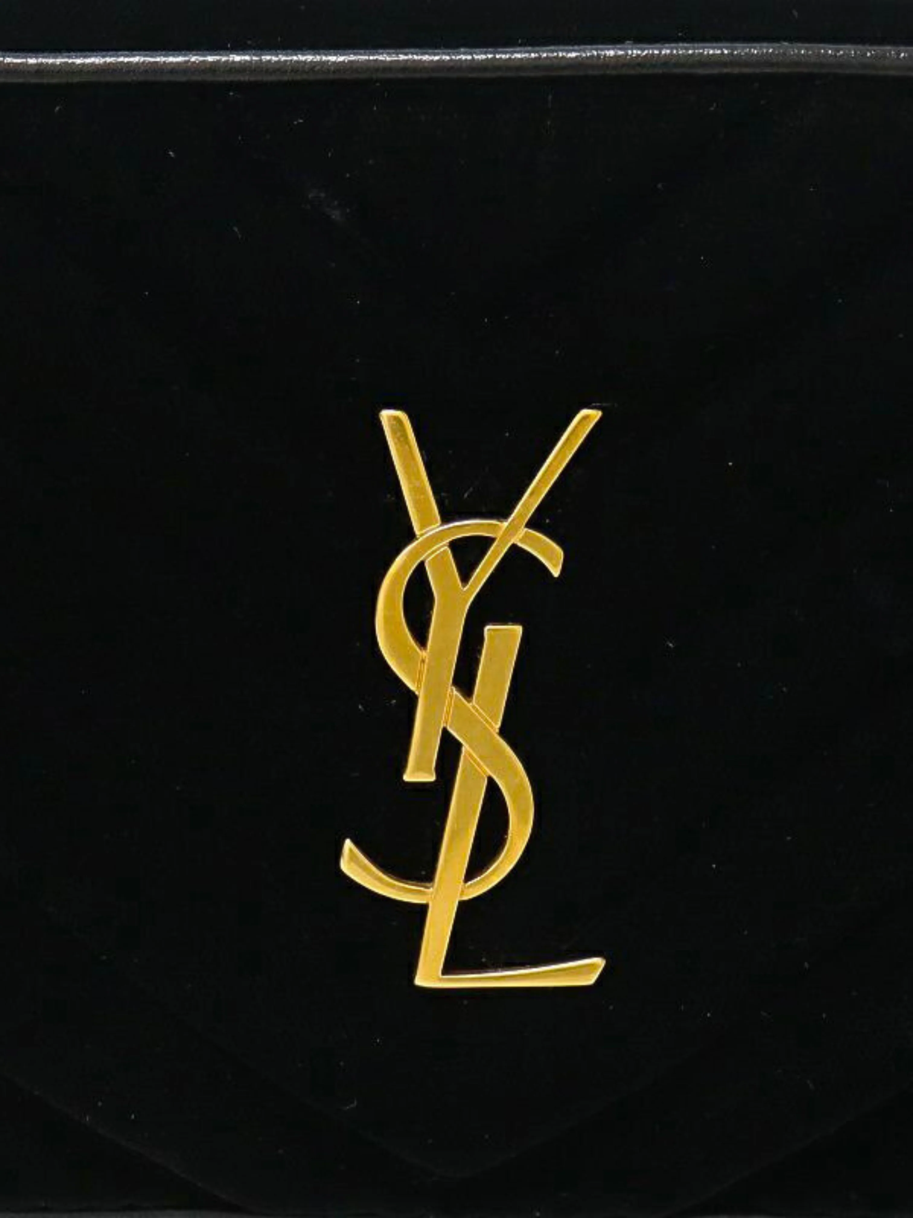Yves Saint Laurent 2000s Black Velvet Leather V-Stitch Loubert Bag - Image 7