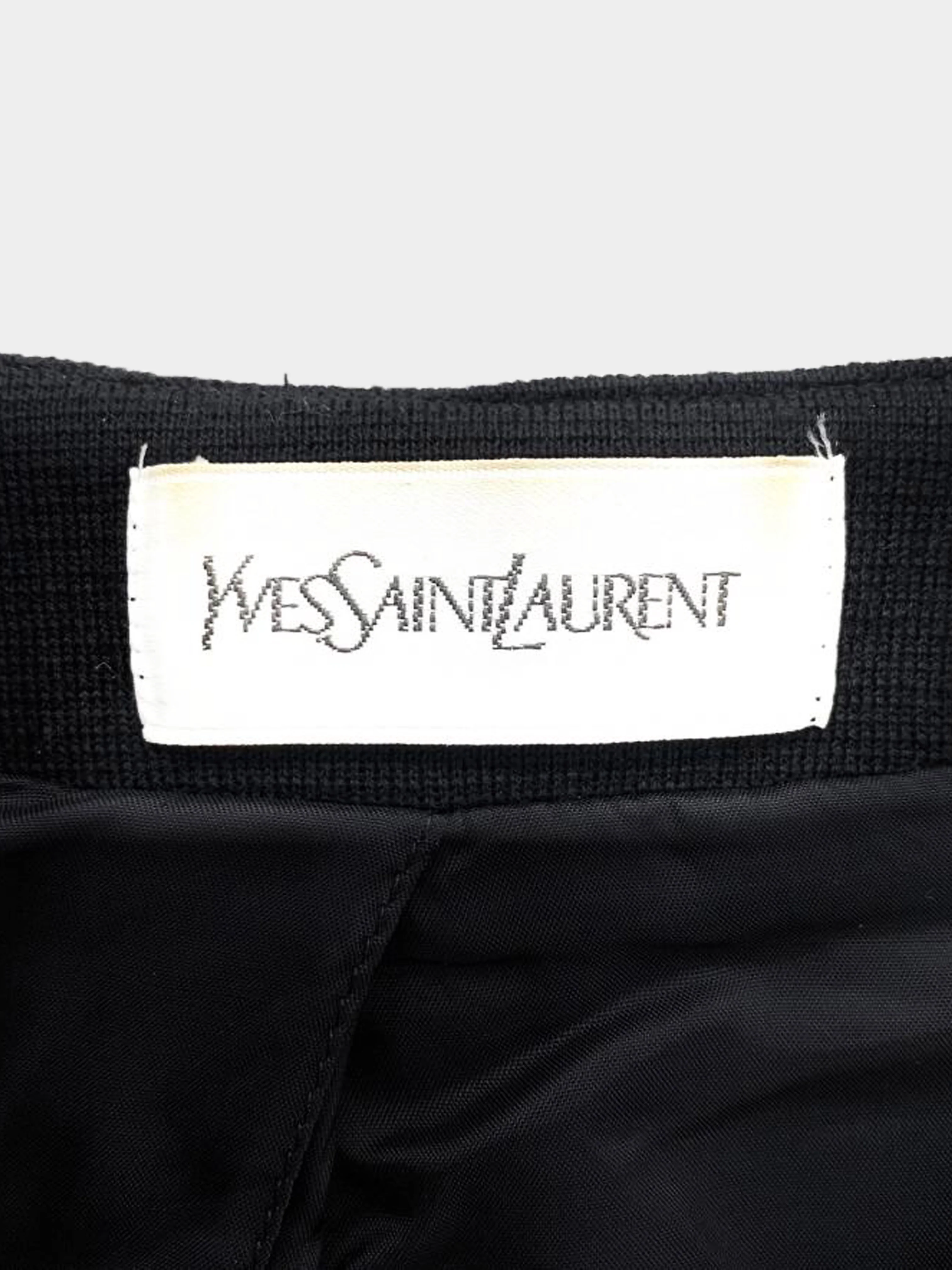 Yves Saint Laurent 2000s Black Wool Gold-embroidered Button-down Jacket - Image 5