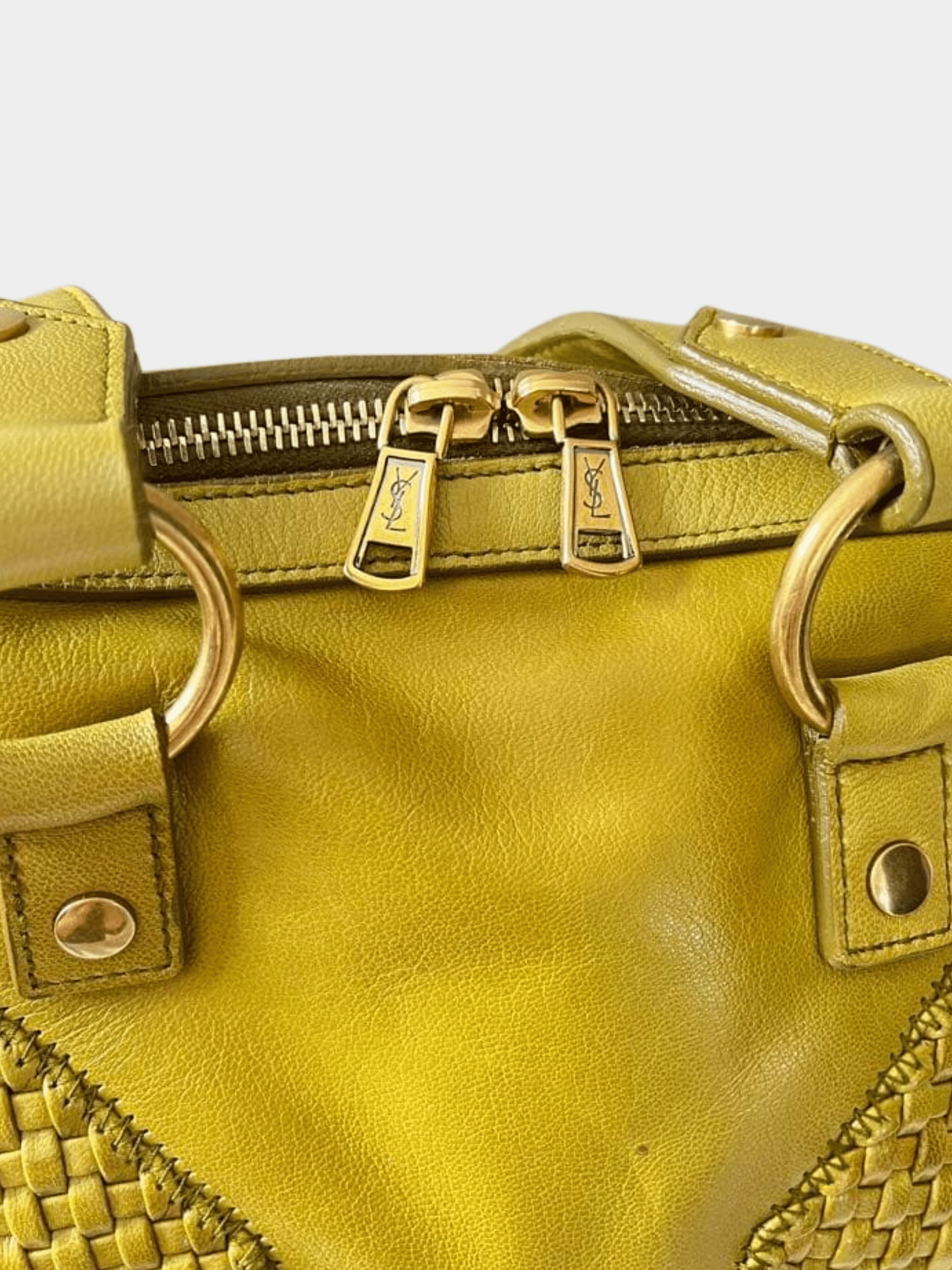 Yves Saint Laurent 2000s Chartreuse Muse Leather Bag - Image 5