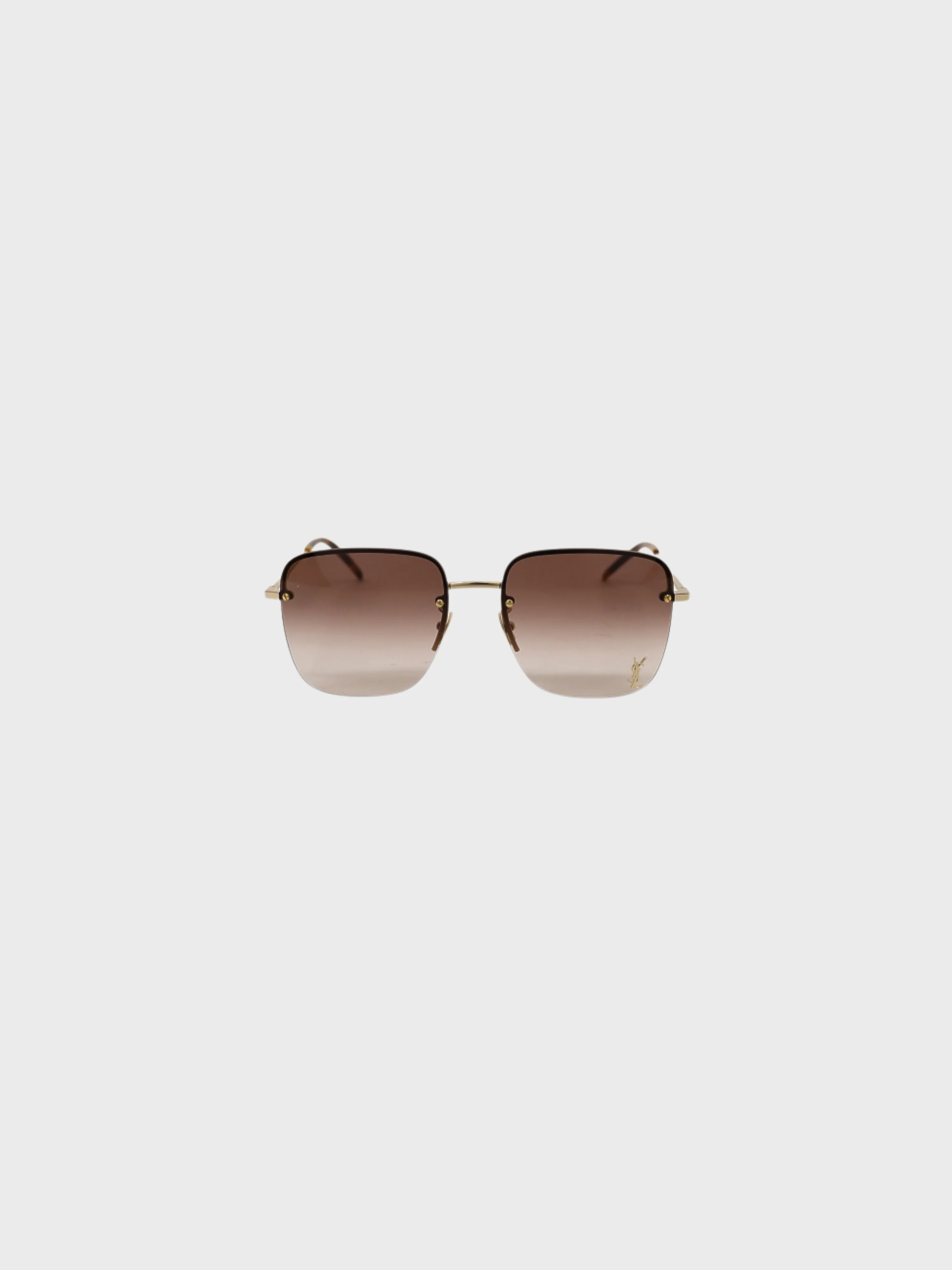 Yves Saint Laurent 2000s Gold Brown Sunglasses