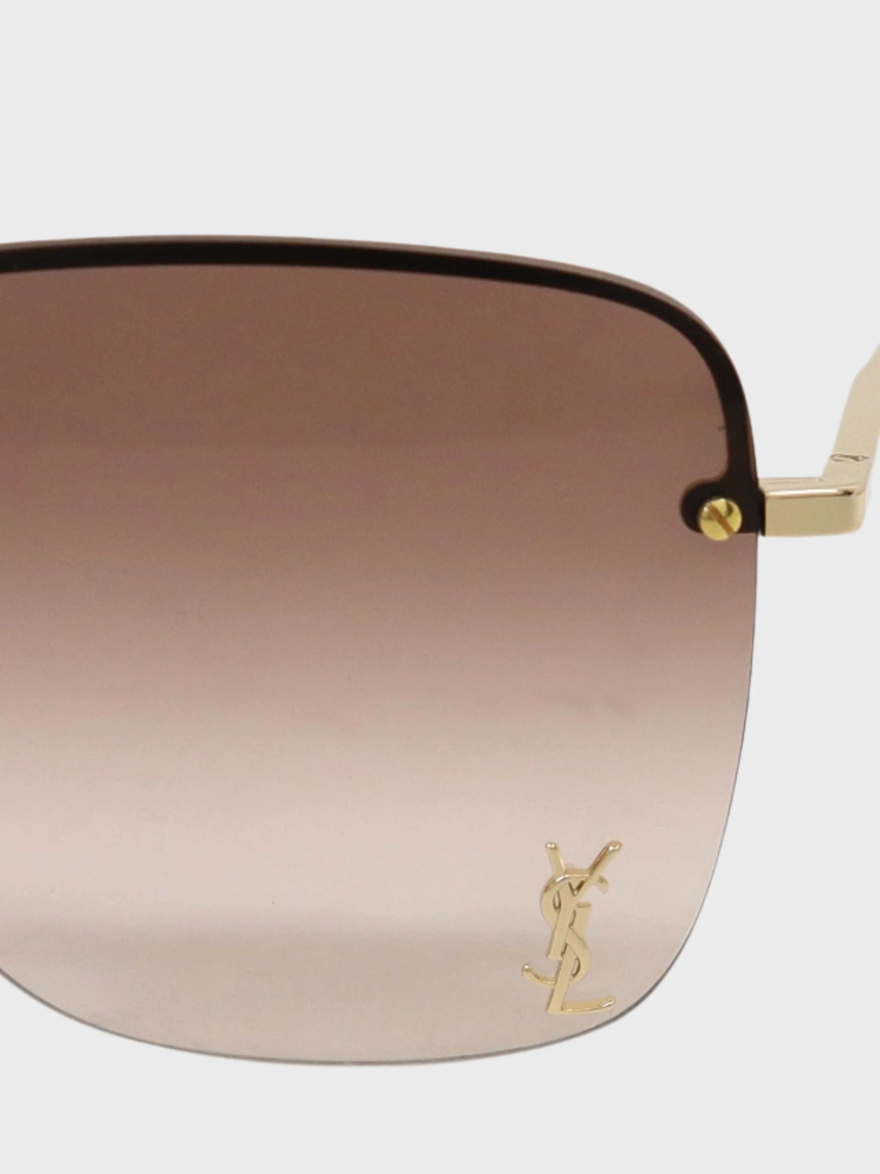 Yves Saint Laurent 2000s Gold Brown Sunglasses - Image 4