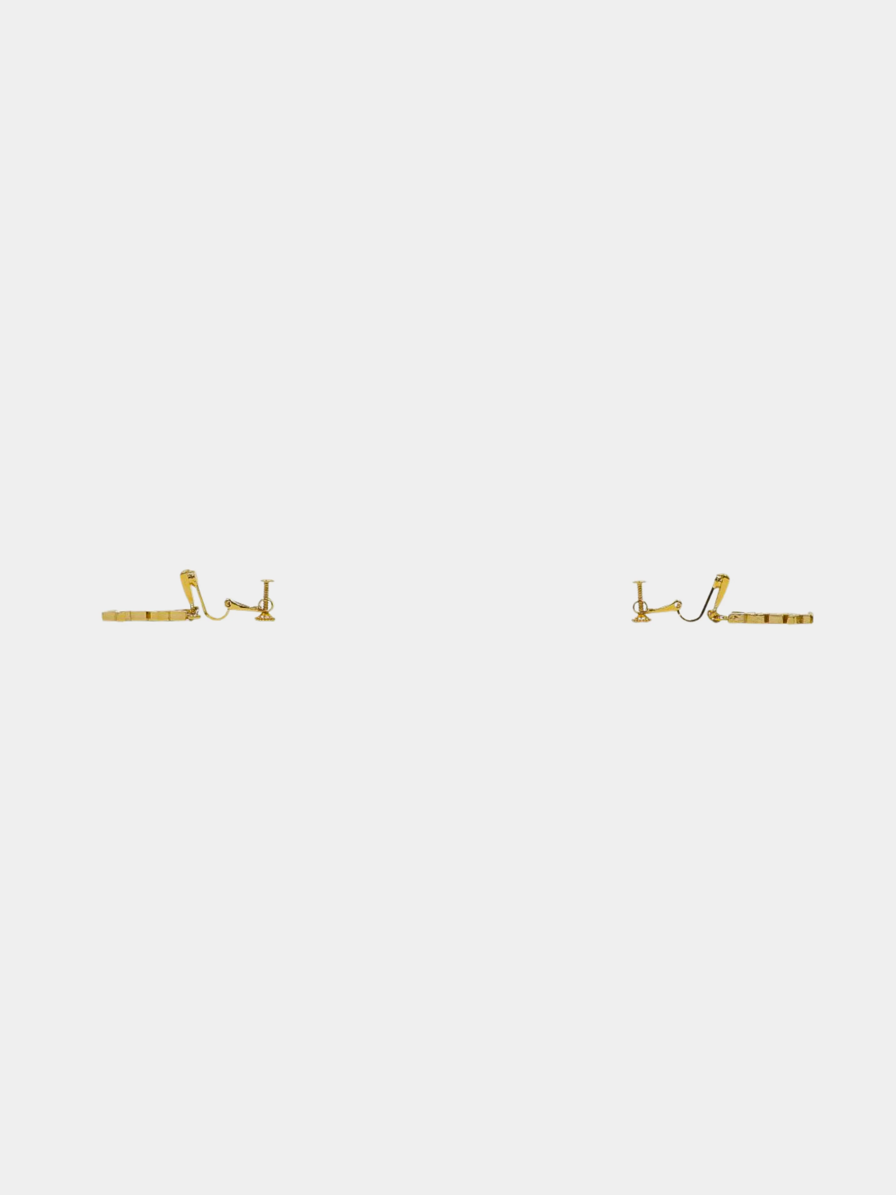 Yves Saint Laurent 2000s Gold Logo Earrings - Image 3