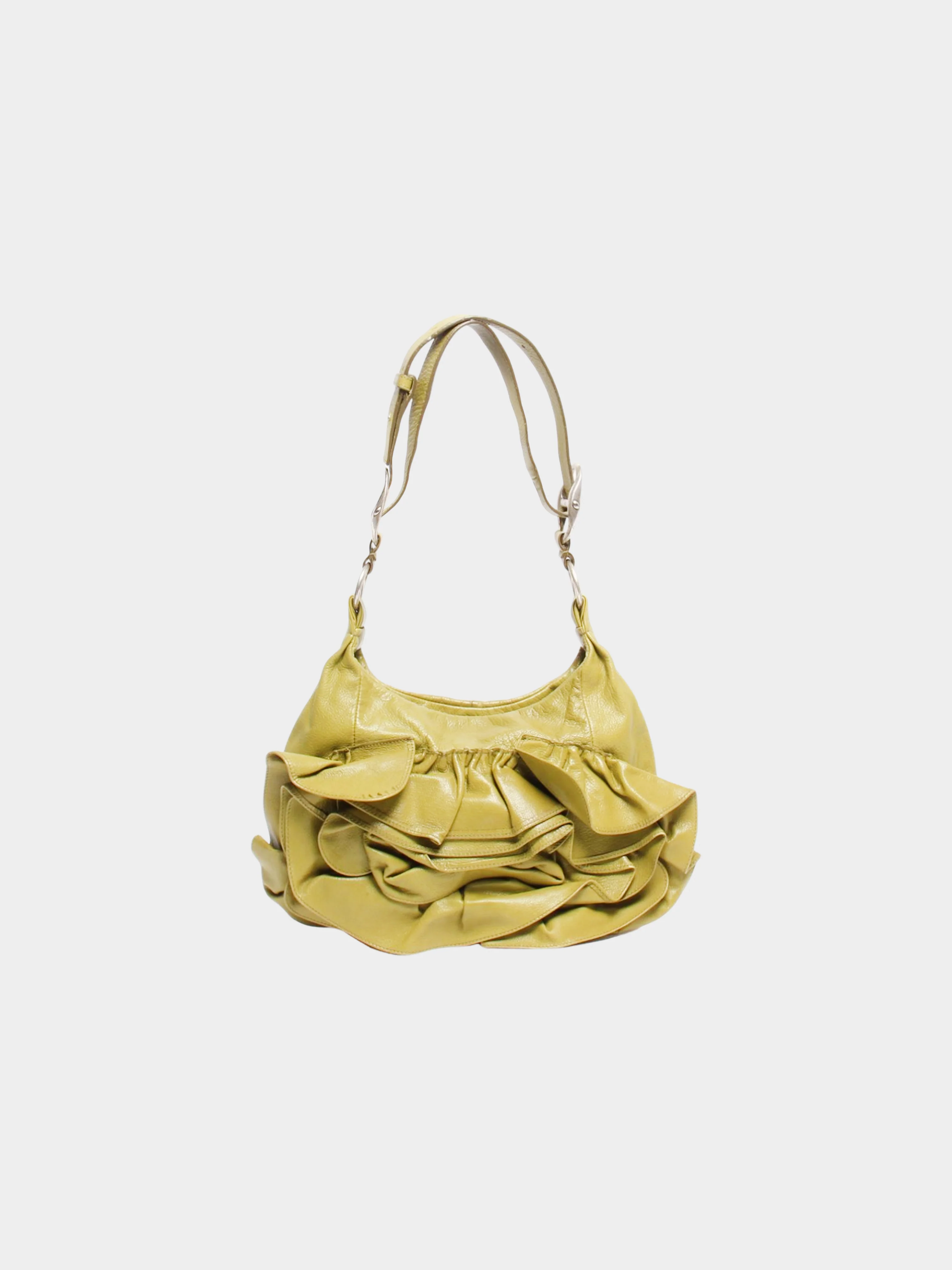 Yves Saint Laurent 2000s Green Nadja Rose Petal Bag
