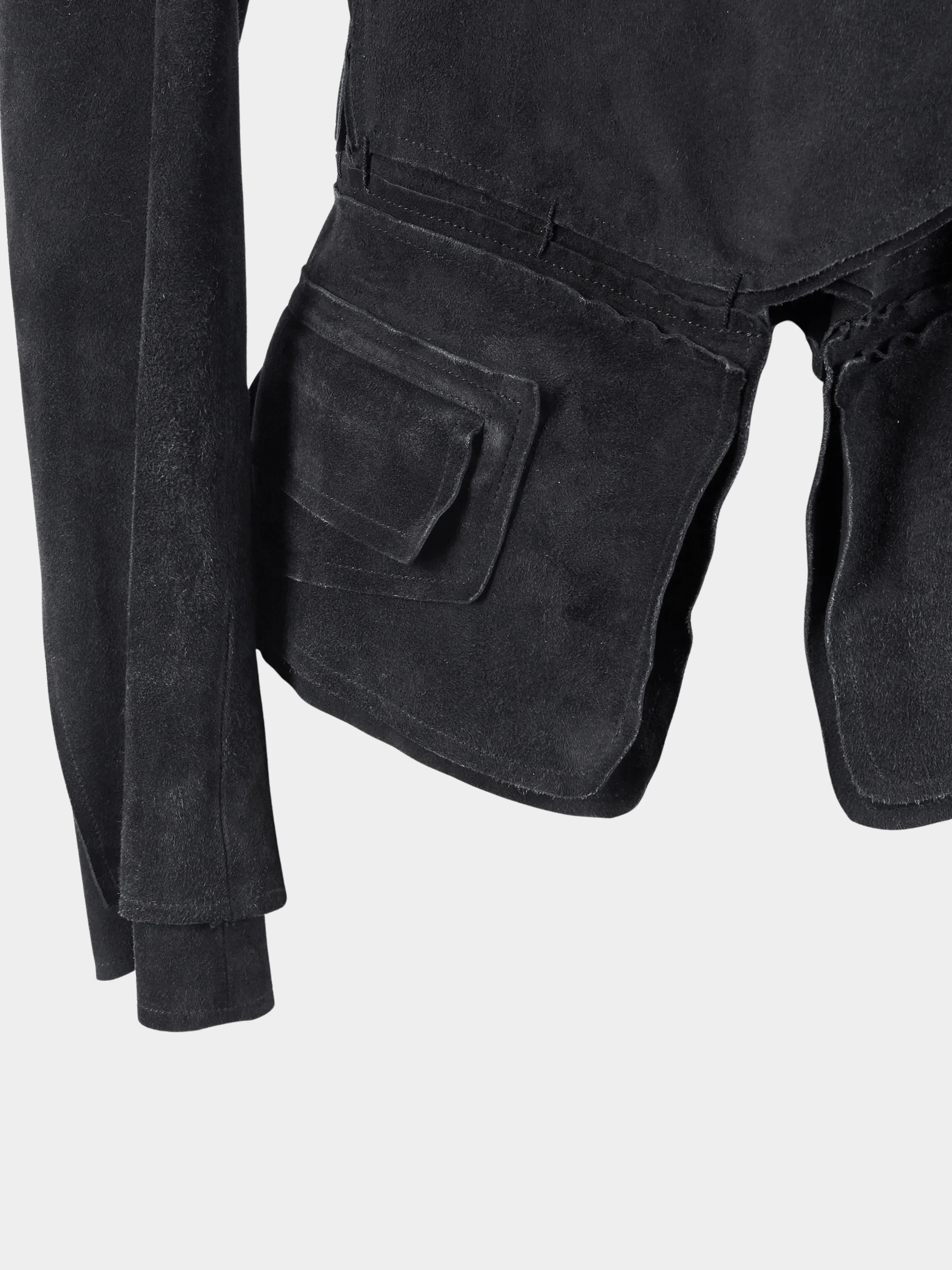 Yves Saint Laurent 2000s Rive Gauche Black Suede Jacket - Image 5