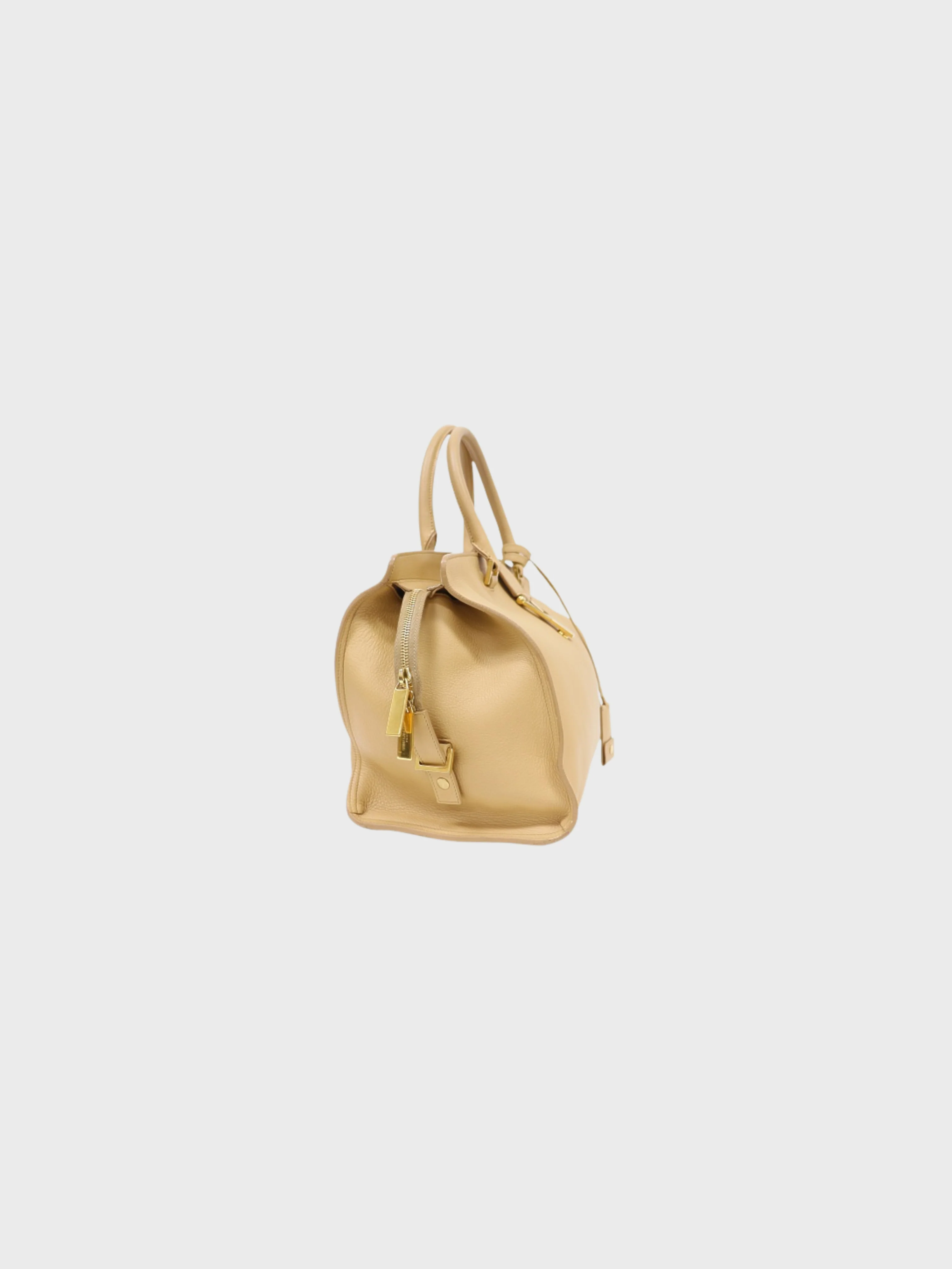 Yves Saint Laurent 2010s Beige Leather Cabas Classic Bag - Image 3