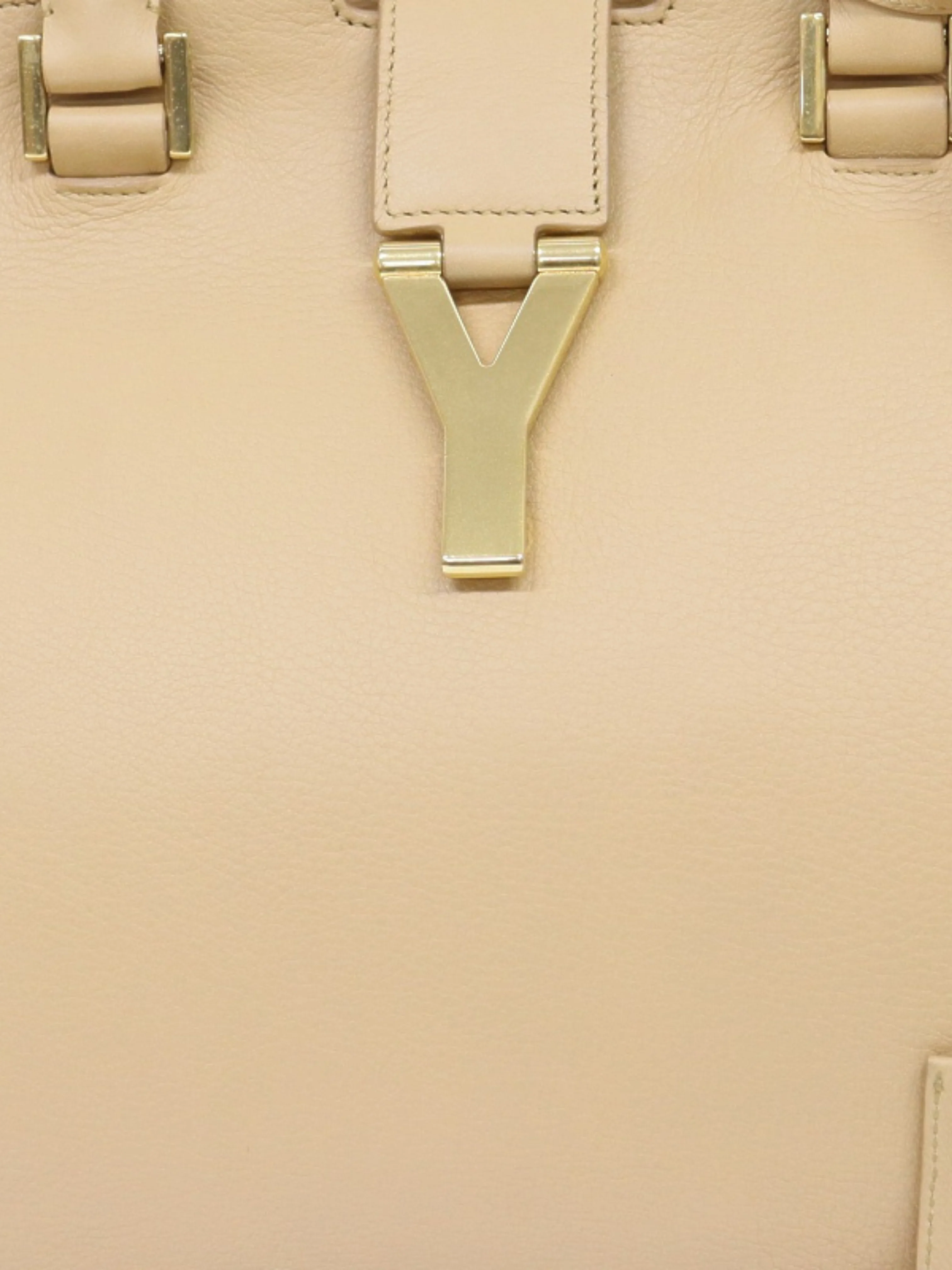 Yves Saint Laurent 2010s Beige Leather Cabas Classic Bag - Image 7