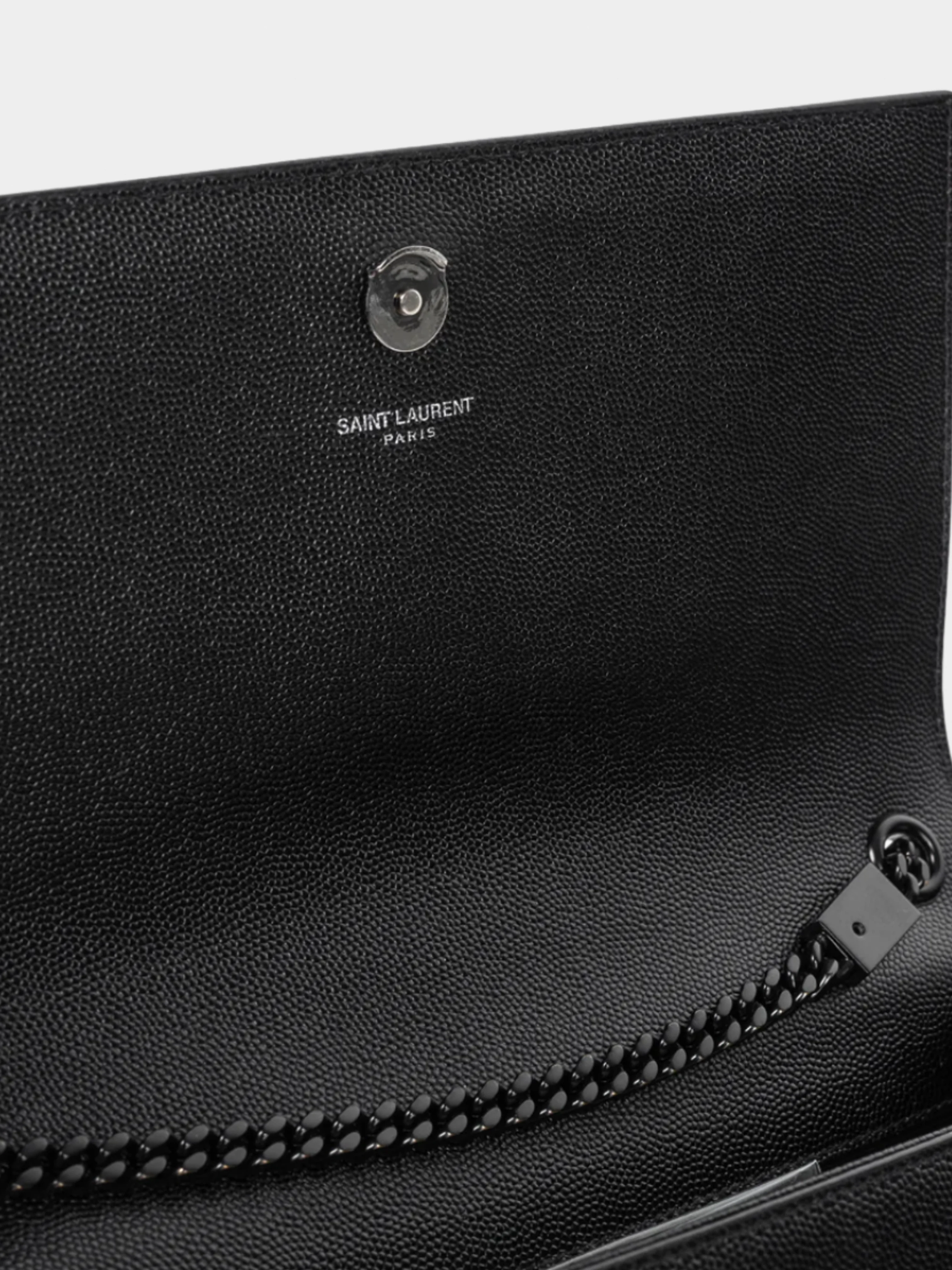 Yves Saint Laurent 2010s Black Kate Medium Grain de Poudre Embossed-Leather Shoulder Bag - Image 6