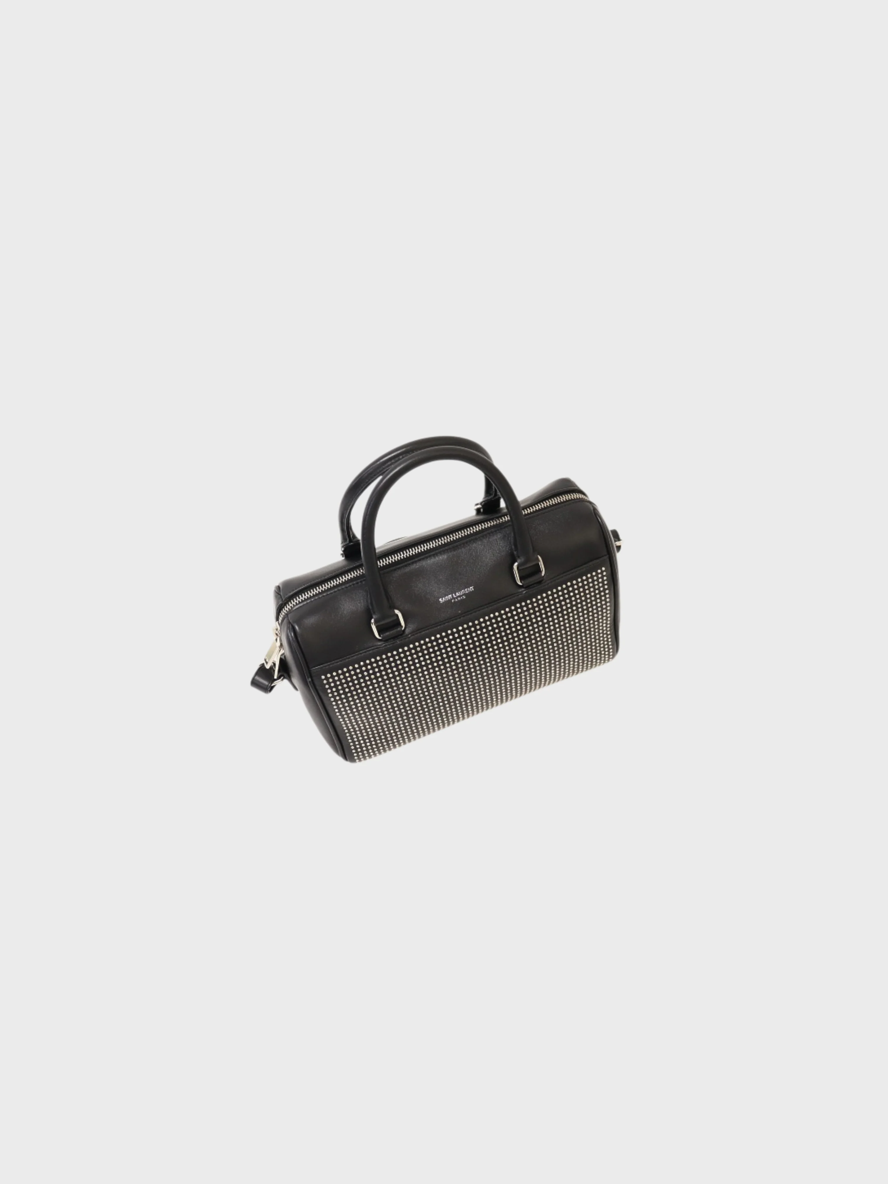 Yves Saint Laurent 2010s Black Leather Baby Duffle Bag - Image 6
