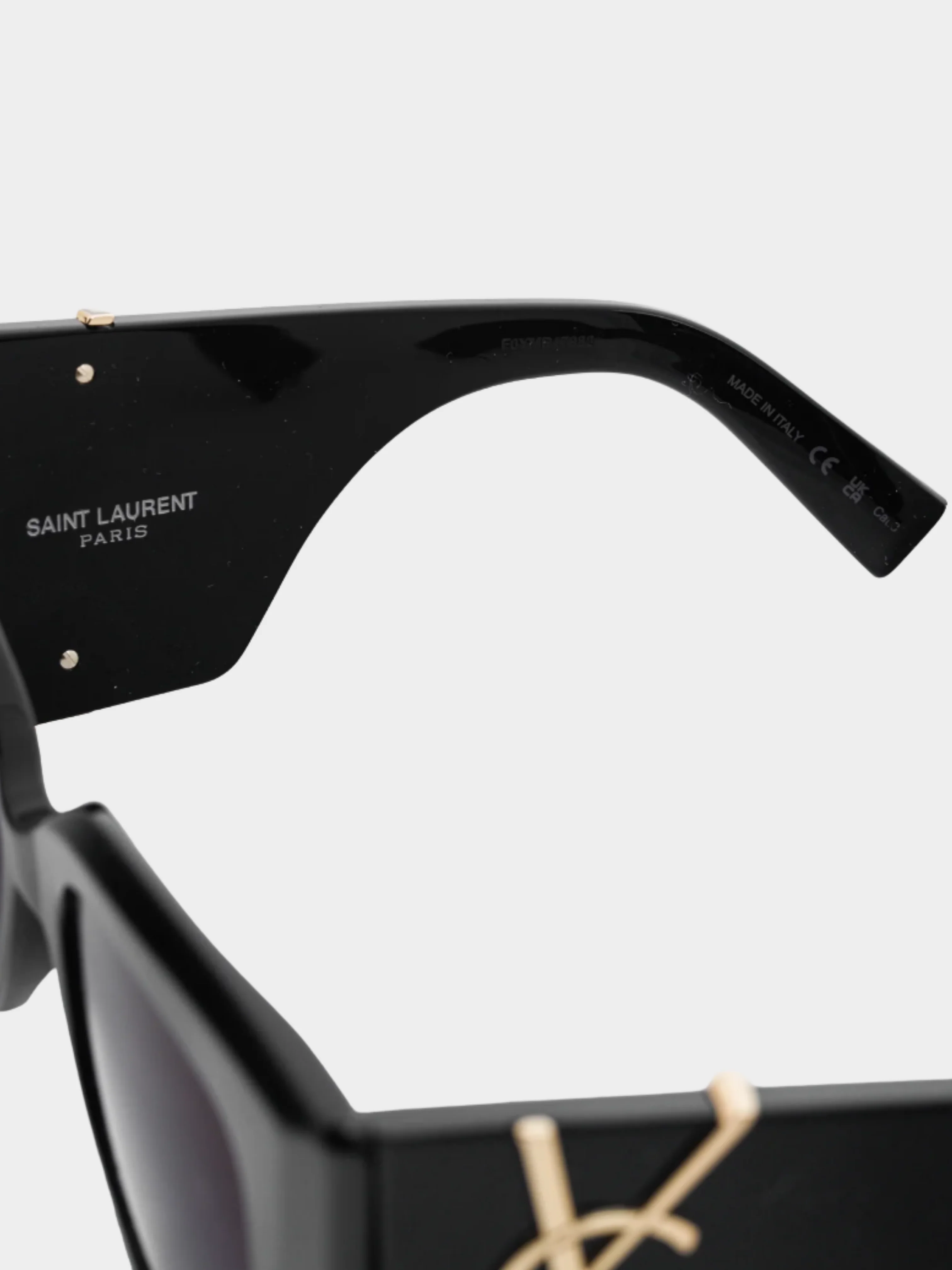 Yves Saint Laurent 2010s Blaze Black Cat-Eye Sunglasses - Image 5