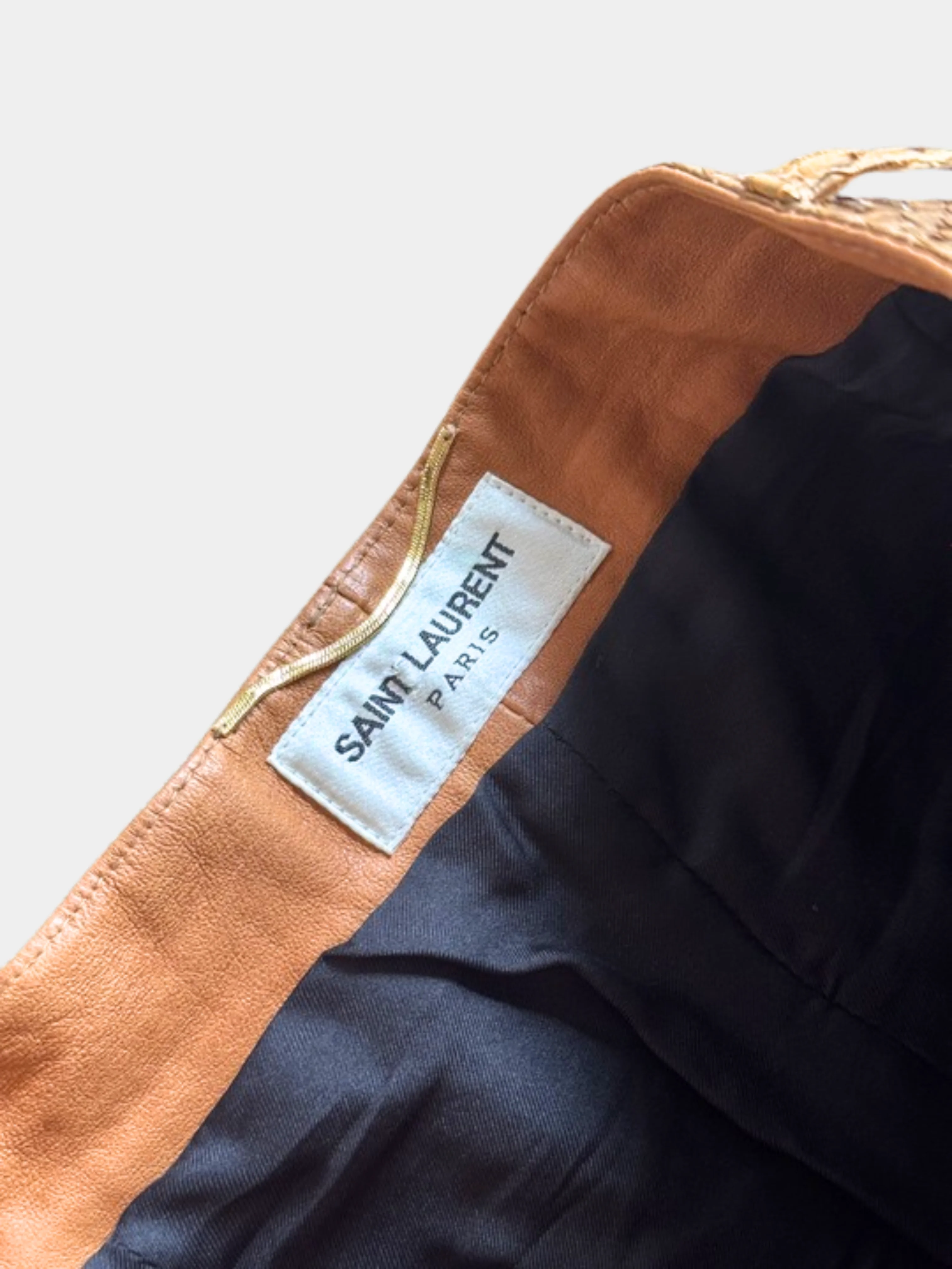 Yves Saint Laurent 2010s Brown Snakeskin Shorts - Image 3