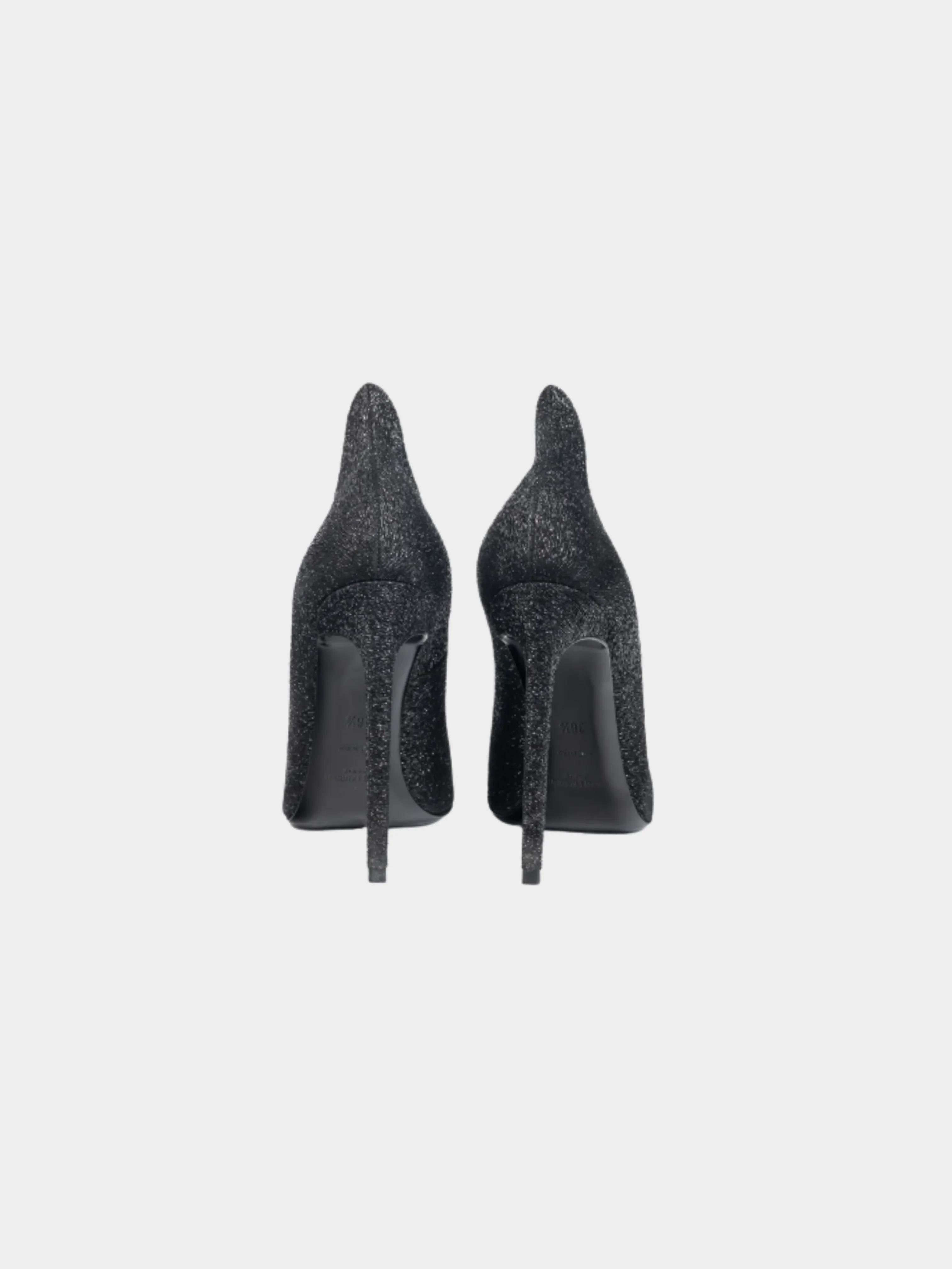 Yves Saint Laurent 2010s Thorn Black Sparkle High-Counter Pointed-Toe Pumps - Image 3