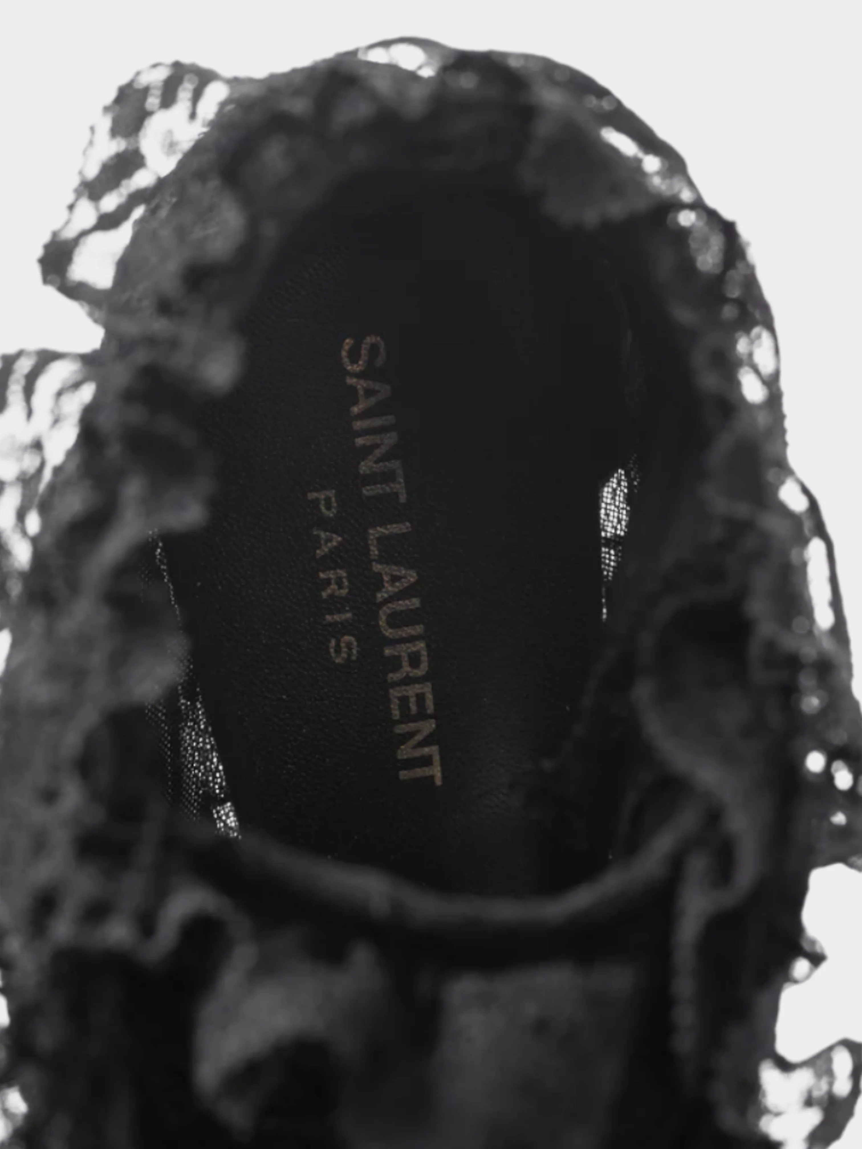 Yves Saint Laurent 2018 Blaze 45 Black Lace Lace-Up Booties - Image 6