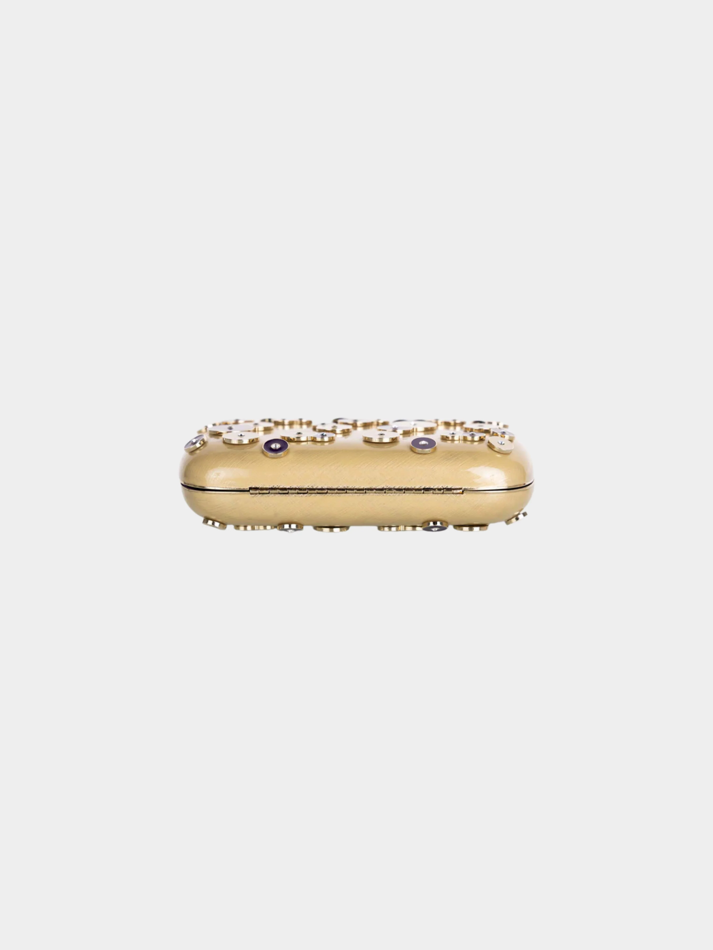 Yves Saint Laurent by Tom Ford 2000s Gold Enamel Clutch Bag - Image 3